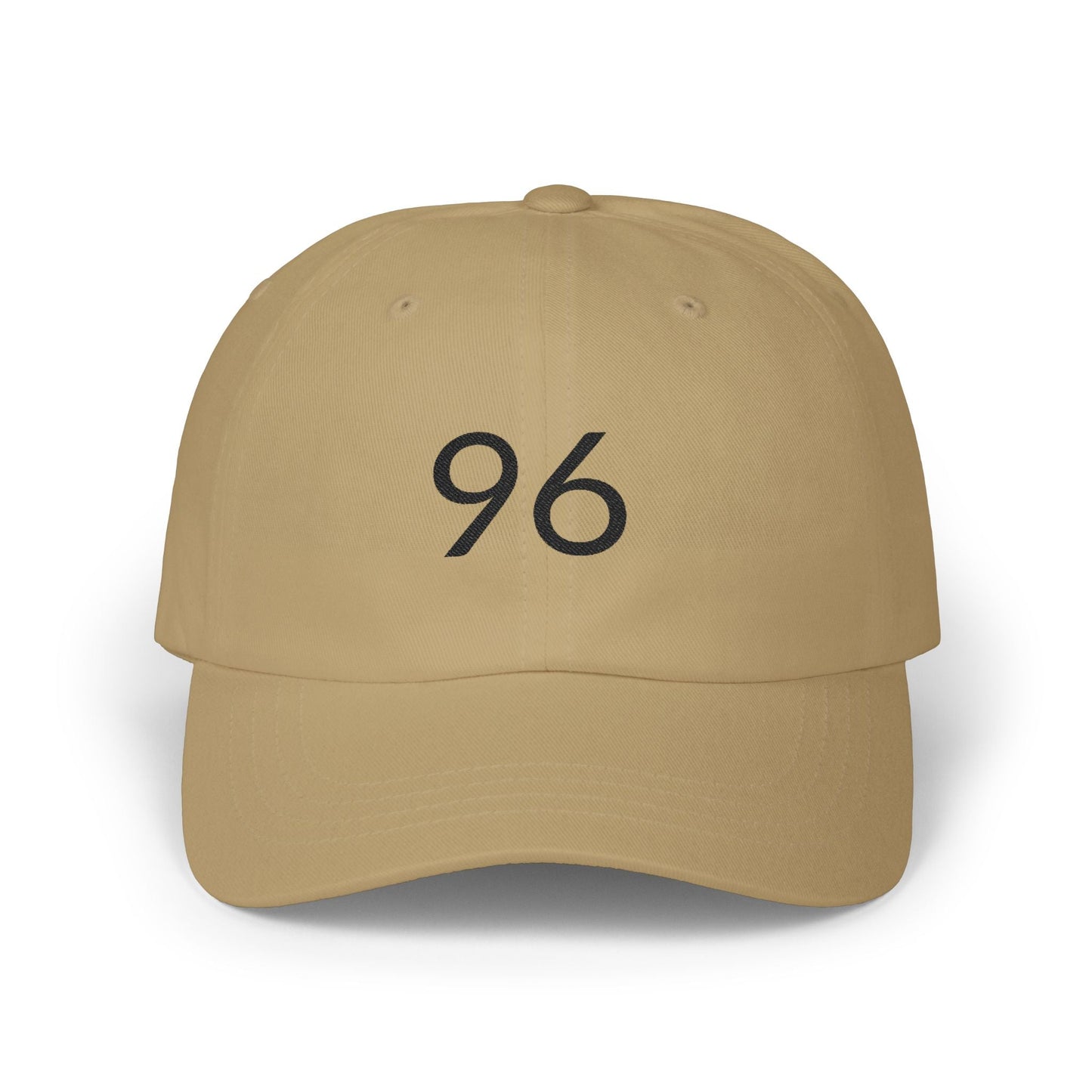 96 Embroidered Classic Dad Cap — Minimal Vintage Number Baseball Hat - Mantleshop