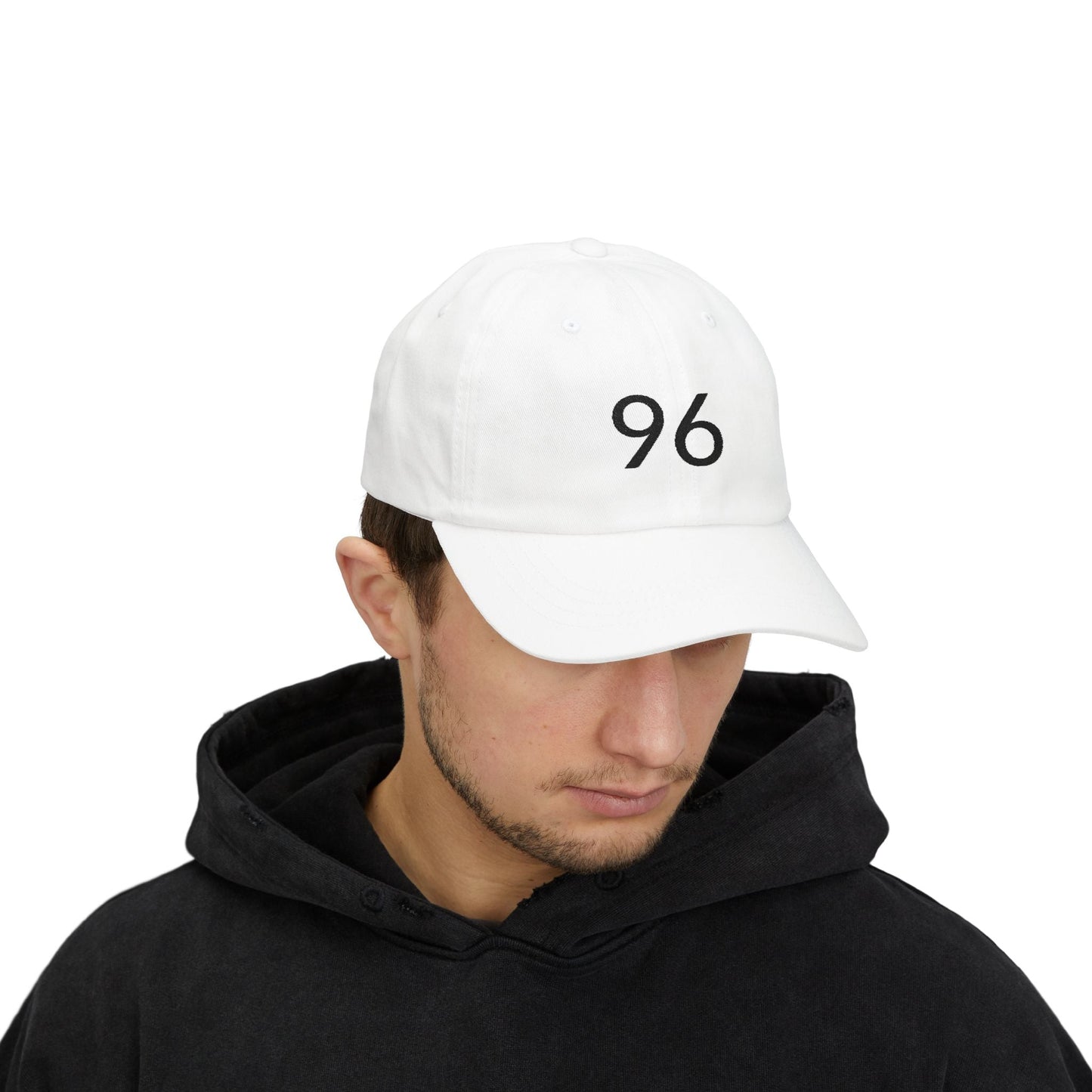 96 Embroidered Classic Dad Cap — Minimal Vintage Number Baseball Hat - Mantleshop