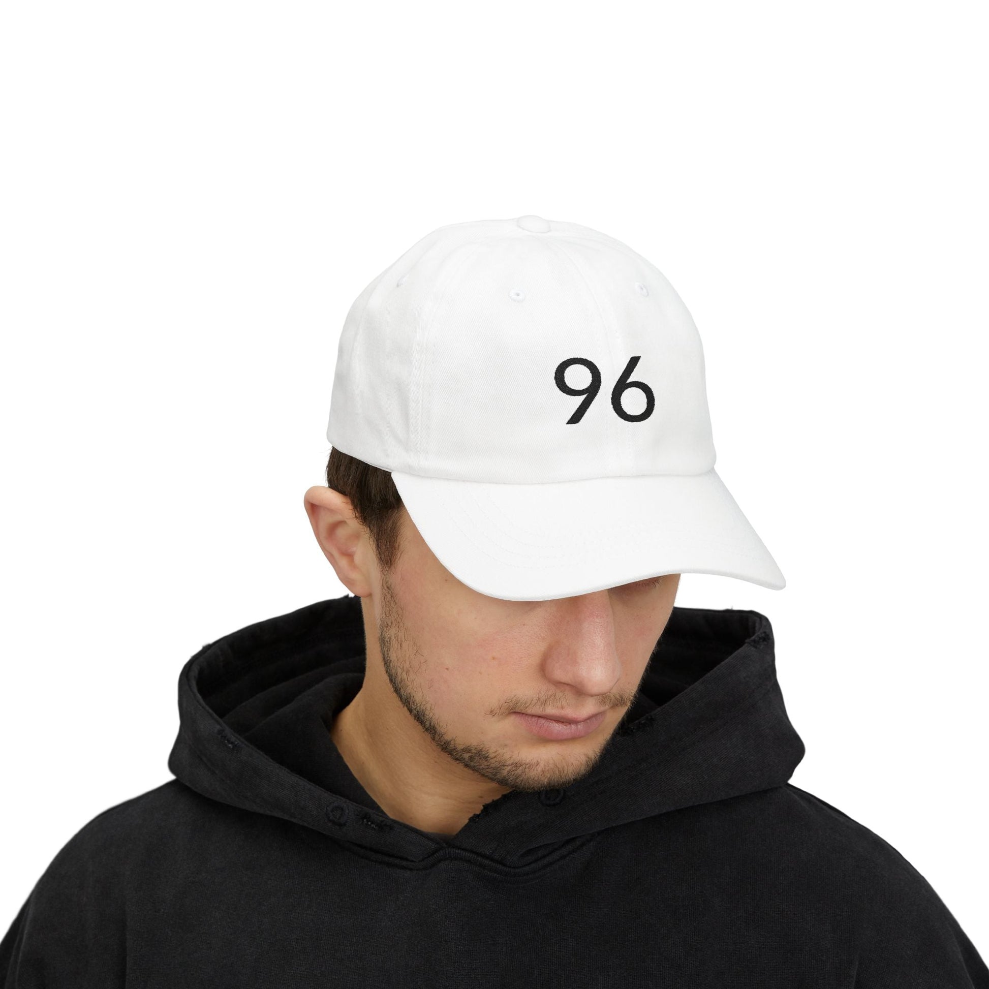 96 Embroidered Classic Dad Cap — Minimal Vintage Number Baseball Hat - Mantleshop