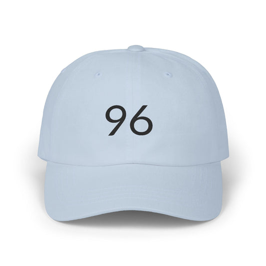 96 Embroidered Classic Dad Cap — Minimal Vintage Number Baseball Hat - Mantleshop