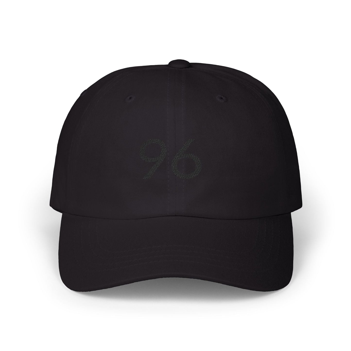 96 Embroidered Classic Dad Cap — Minimal Vintage Number Baseball Hat - Mantleshop
