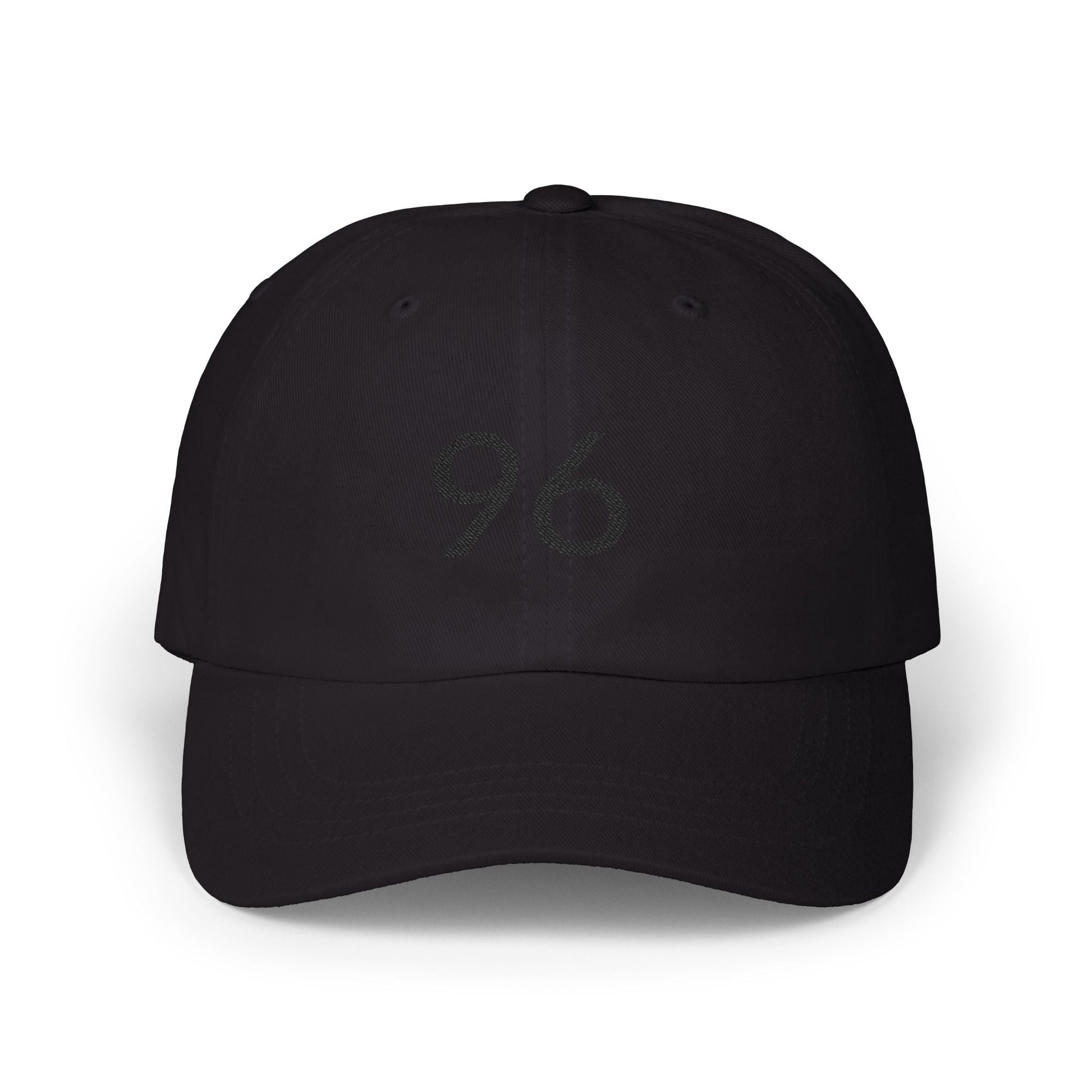 96 Embroidered Classic Dad Cap — Minimal Vintage Number Baseball Hat - Mantleshop