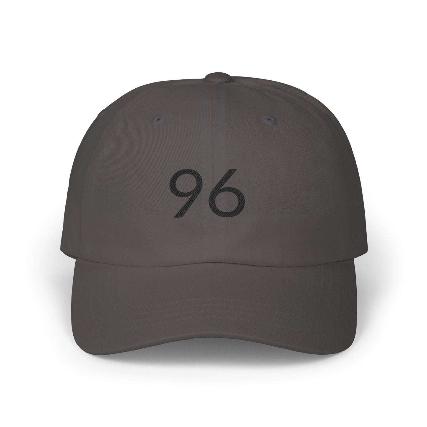 96 Embroidered Classic Dad Cap — Minimal Vintage Number Baseball Hat - Mantleshop