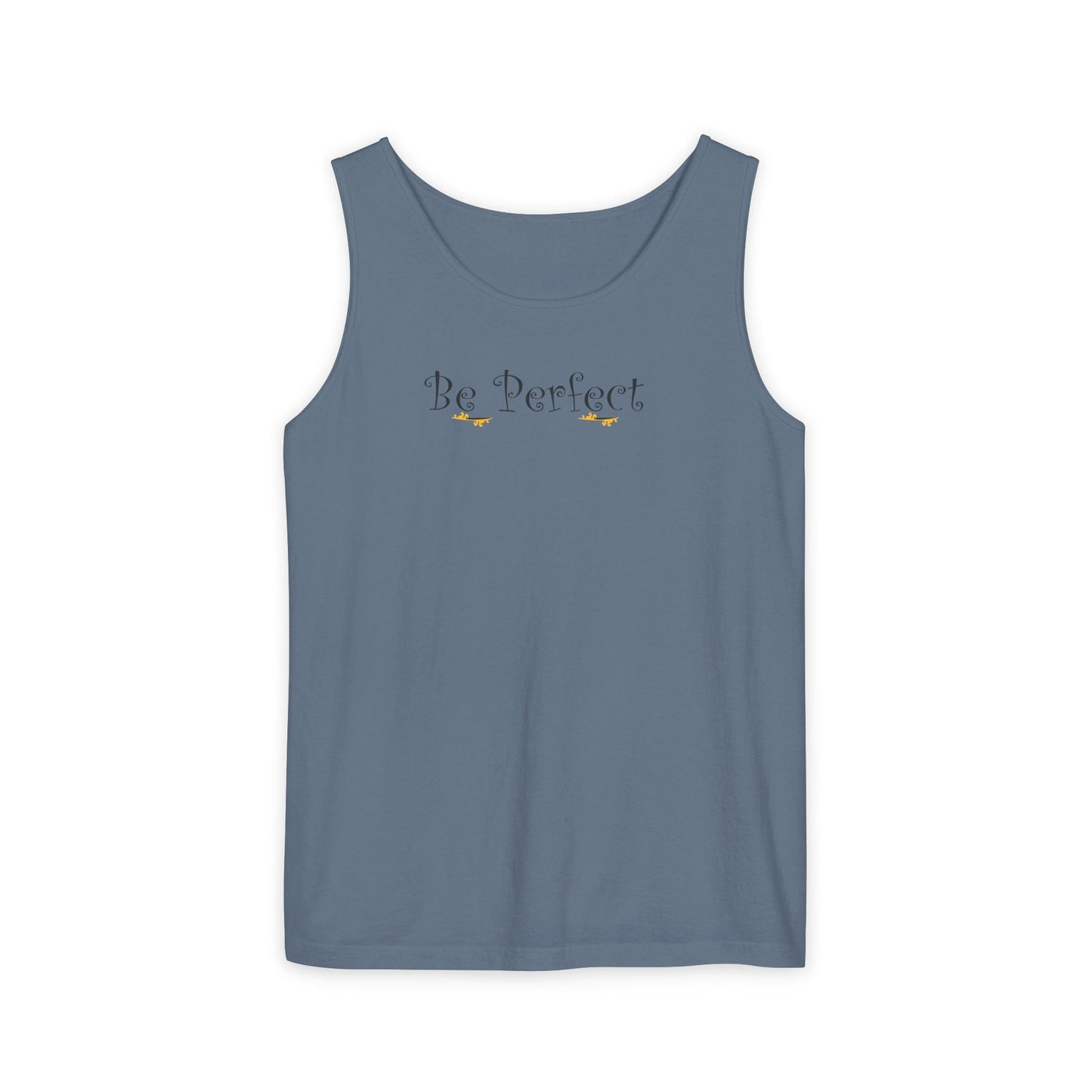 Be Perfect Floral Tank Top — Feminine Script Graphic Tank - Mantleshop