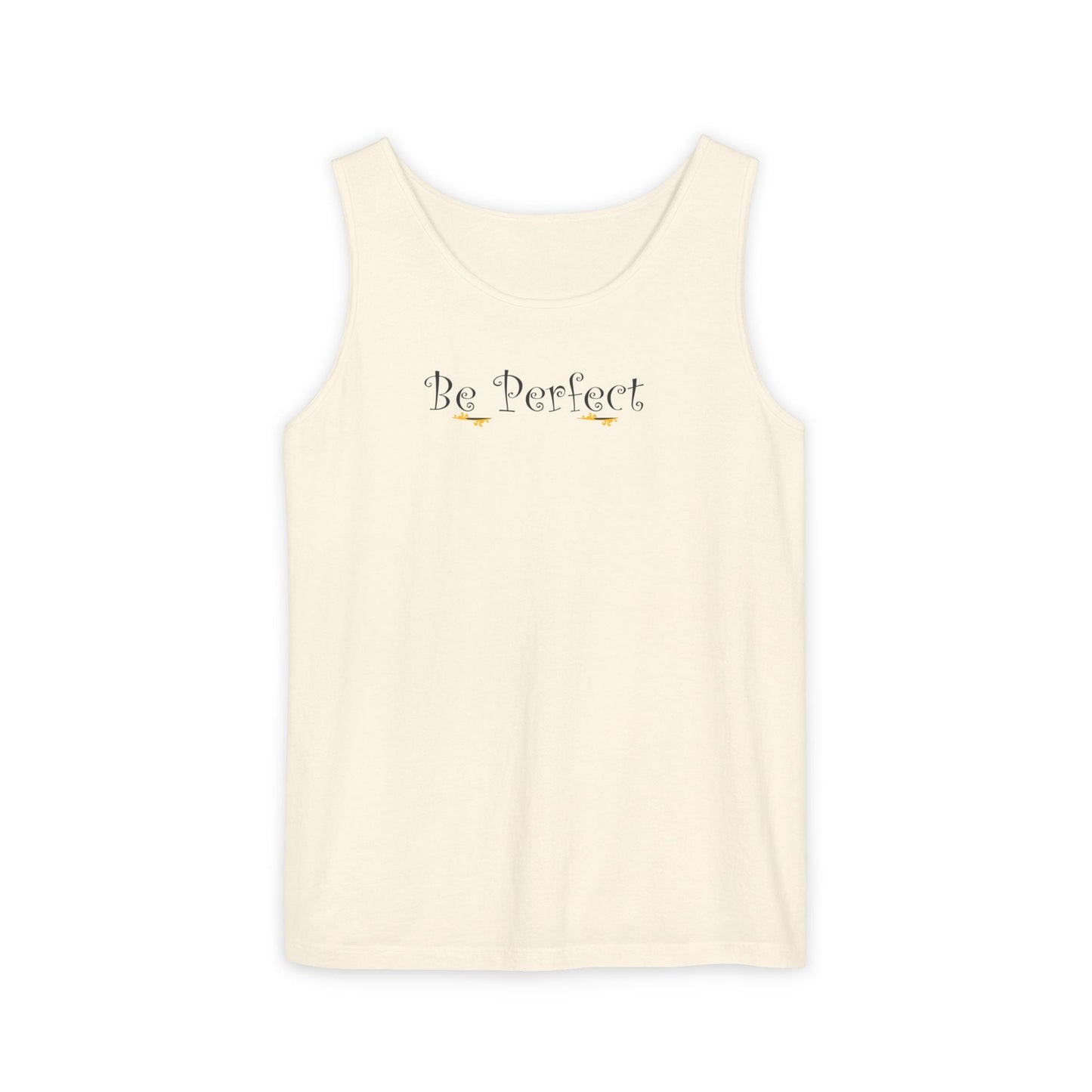 Be Perfect Floral Tank Top — Feminine Script Graphic Tank - Mantleshop