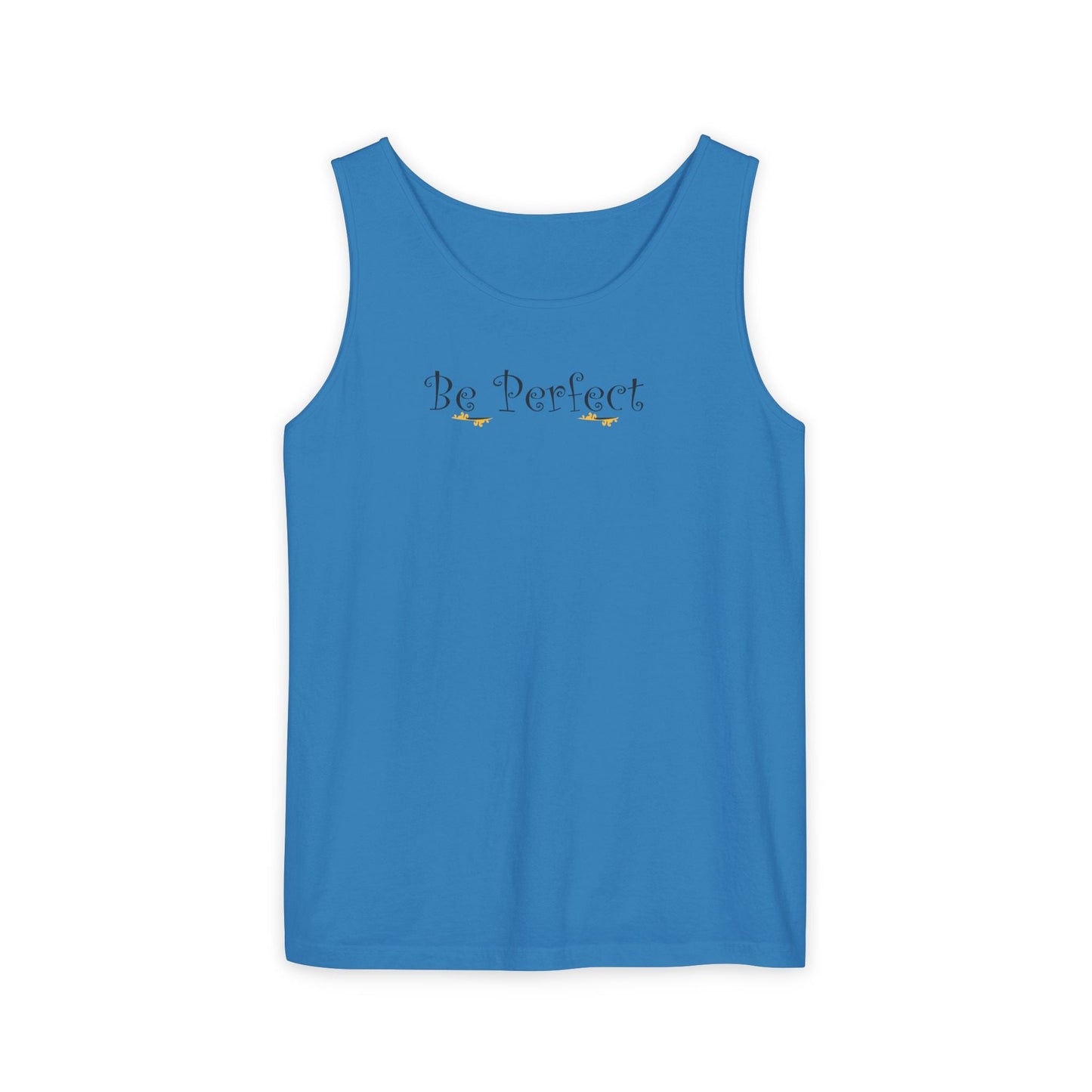 Be Perfect Floral Tank Top — Feminine Script Graphic Tank - Mantleshop