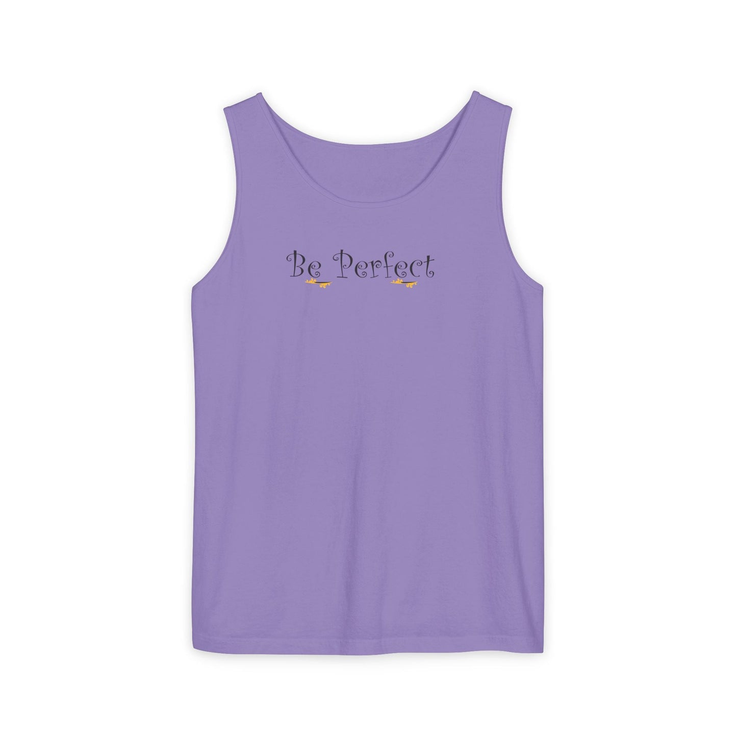 Be Perfect Floral Tank Top — Feminine Script Graphic Tank - Mantleshop