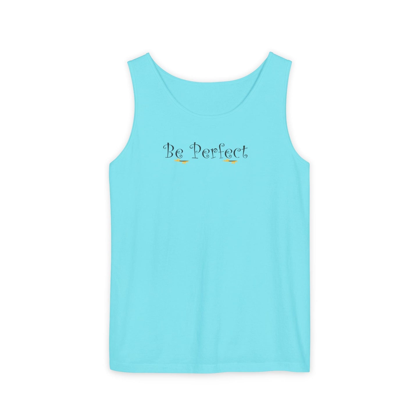 Be Perfect Floral Tank Top — Feminine Script Graphic Tank - Mantleshop
