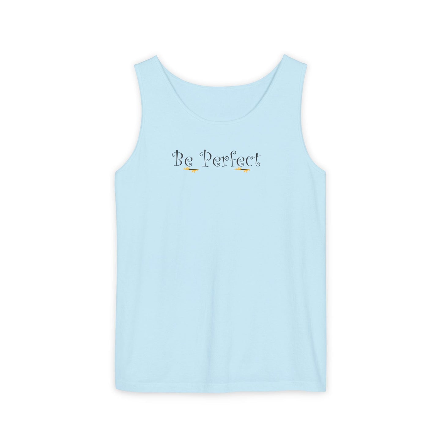 Be Perfect Floral Tank Top — Feminine Script Graphic Tank - Mantleshop