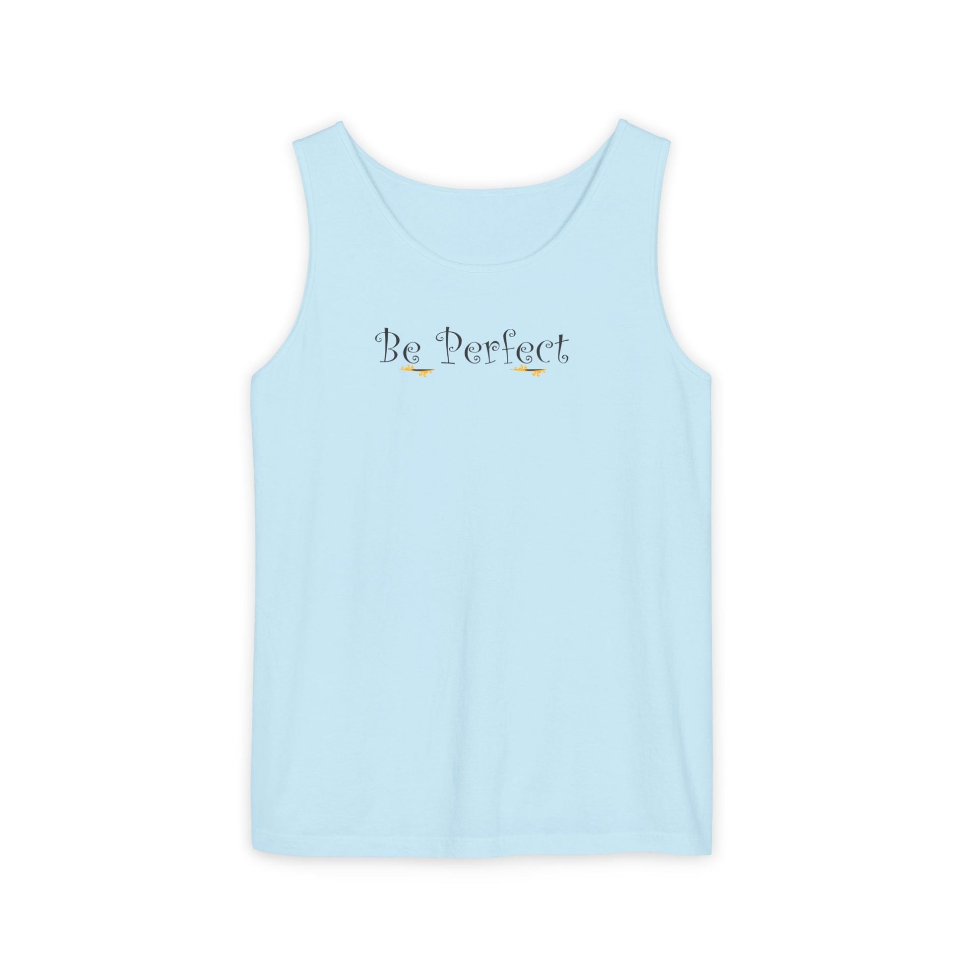 Be Perfect Floral Tank Top — Feminine Script Graphic Tank - Mantleshop