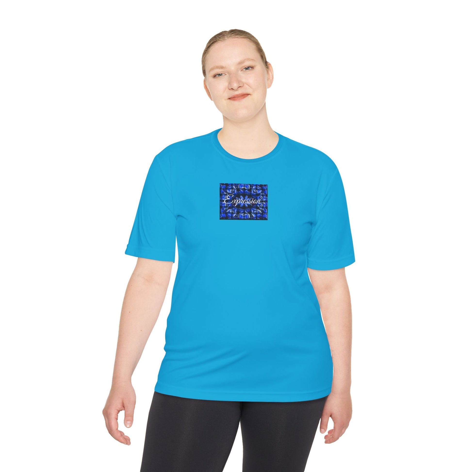 Expression blue patt Unisex Moisture Wicking Tee - Mantle x Whitecloak
