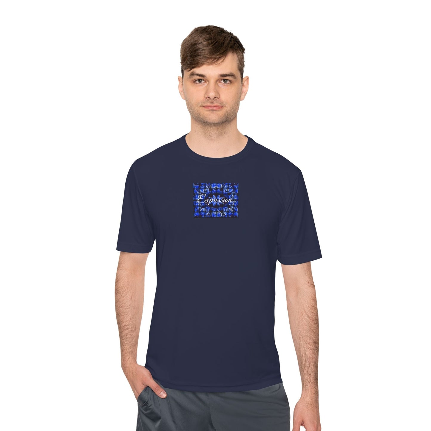 Expression blue patt Unisex Moisture Wicking Tee - Mantle x Whitecloak