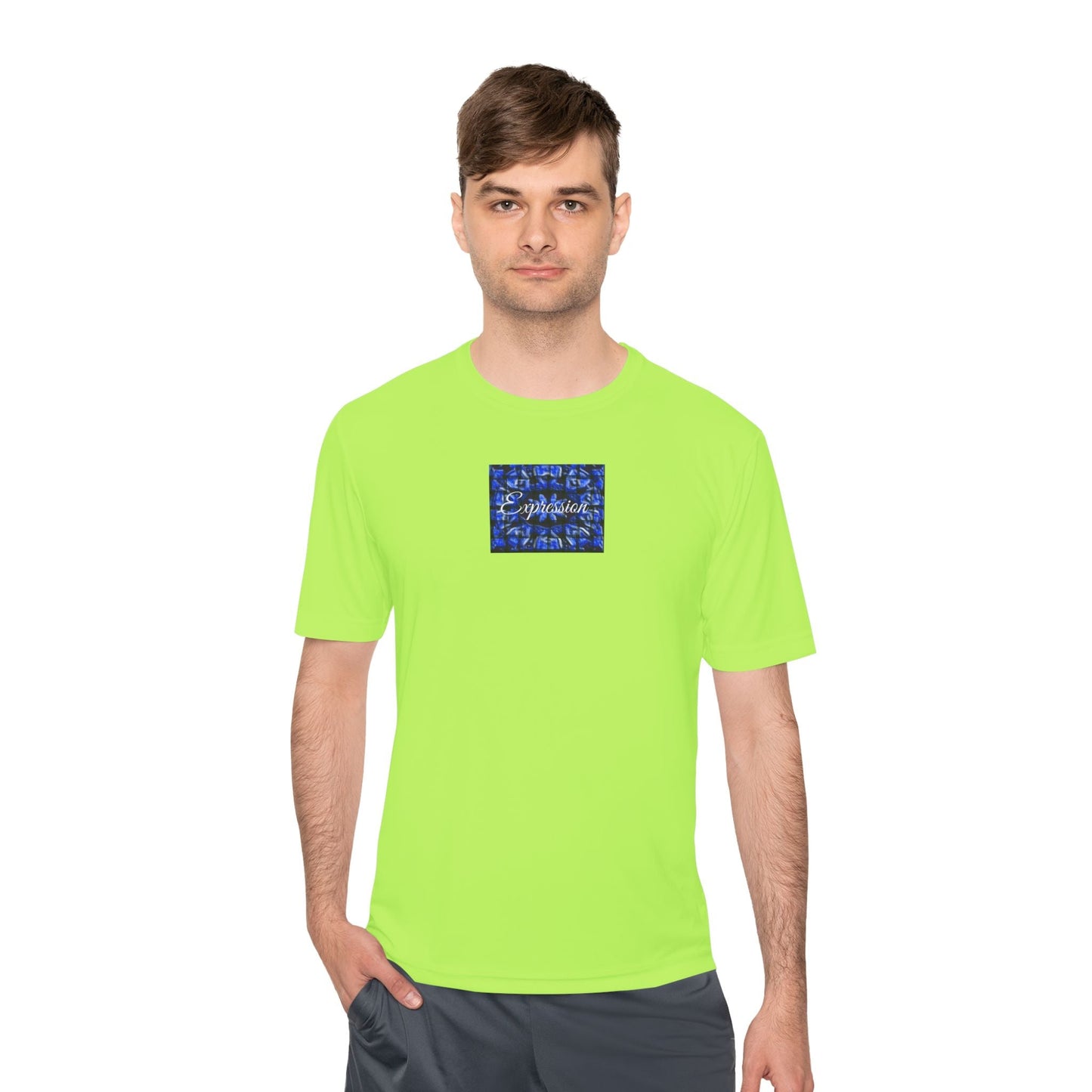 Expression blue patt Unisex Moisture Wicking Tee - Mantle x Whitecloak