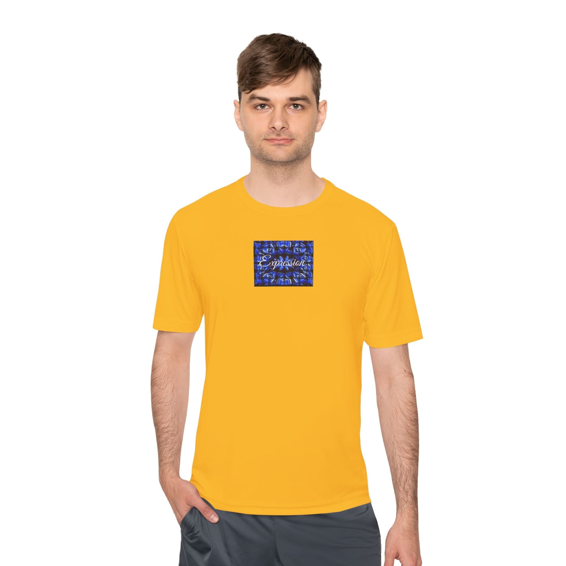 Expression blue patt Unisex Moisture Wicking Tee - Mantle x Whitecloak