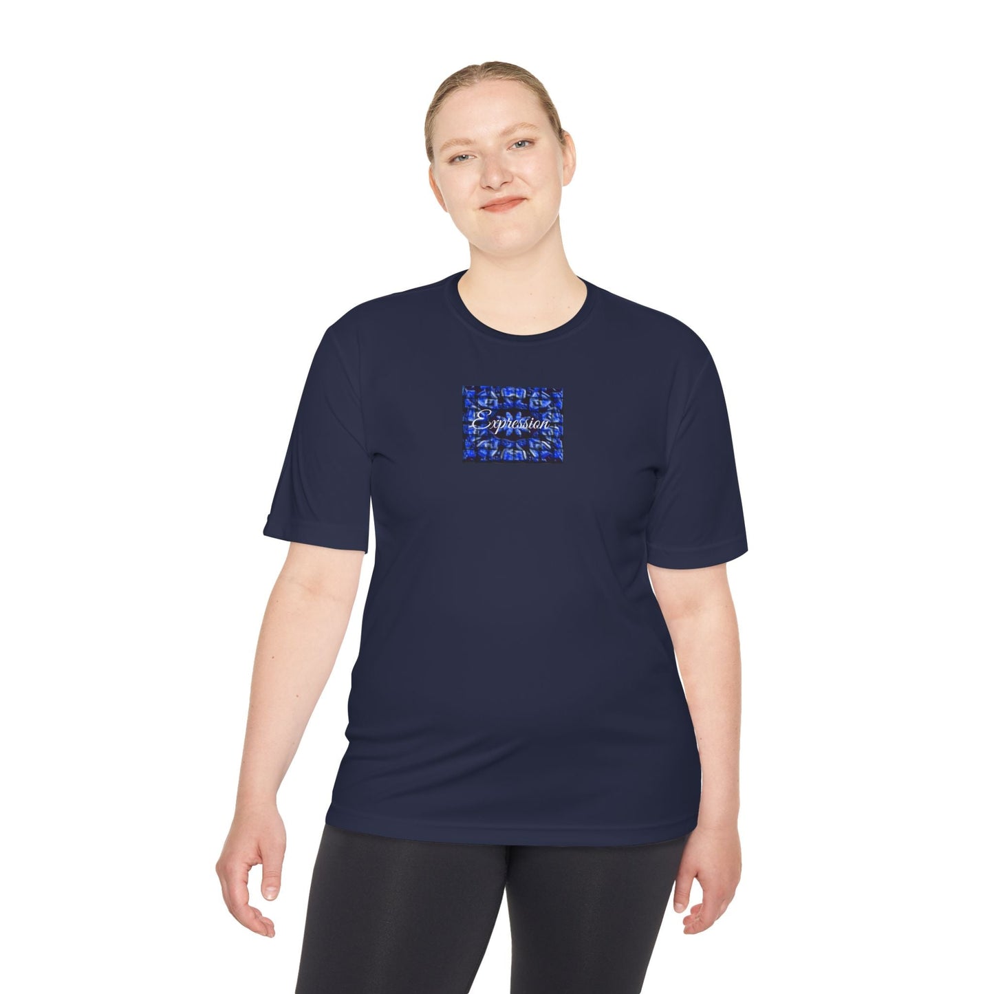 Expression blue patt Unisex Moisture Wicking Tee - Mantle x Whitecloak