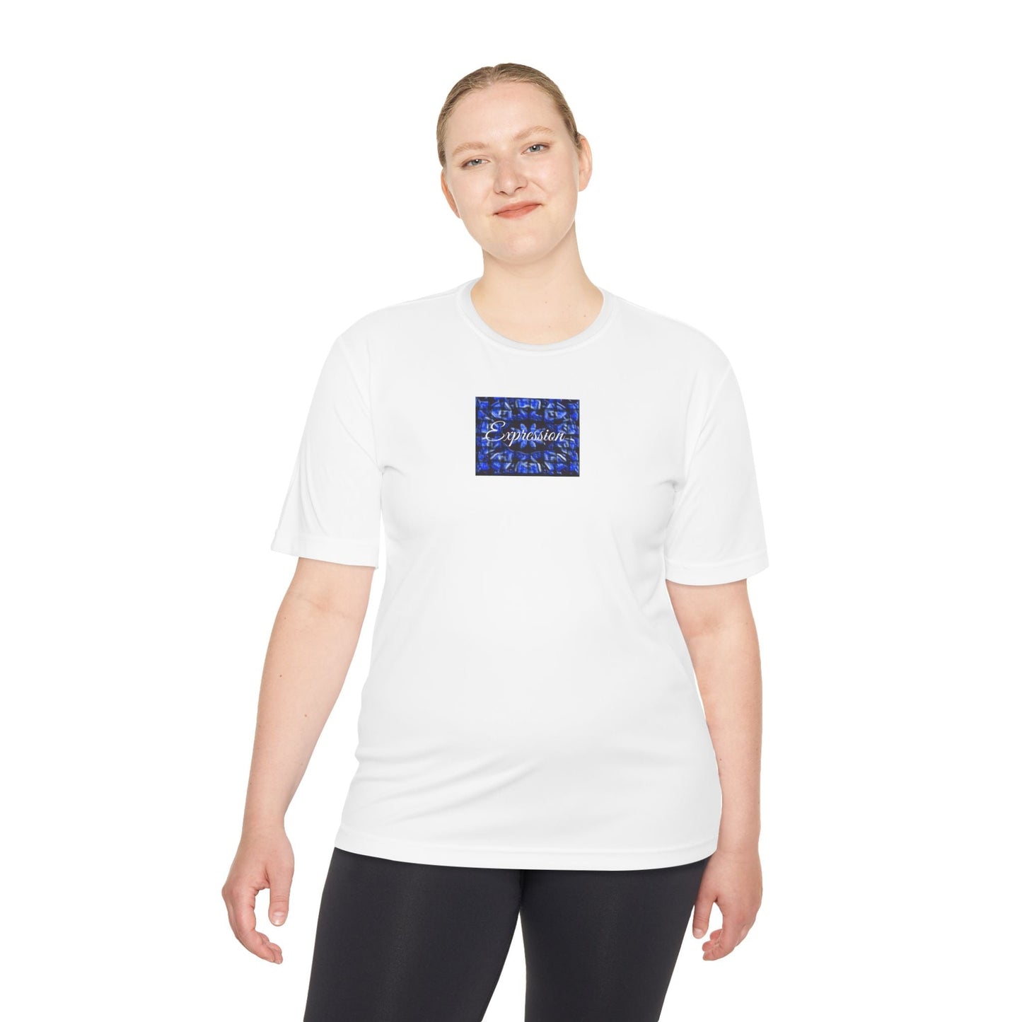 Expression blue patt Unisex Moisture Wicking Tee - Mantle x Whitecloak