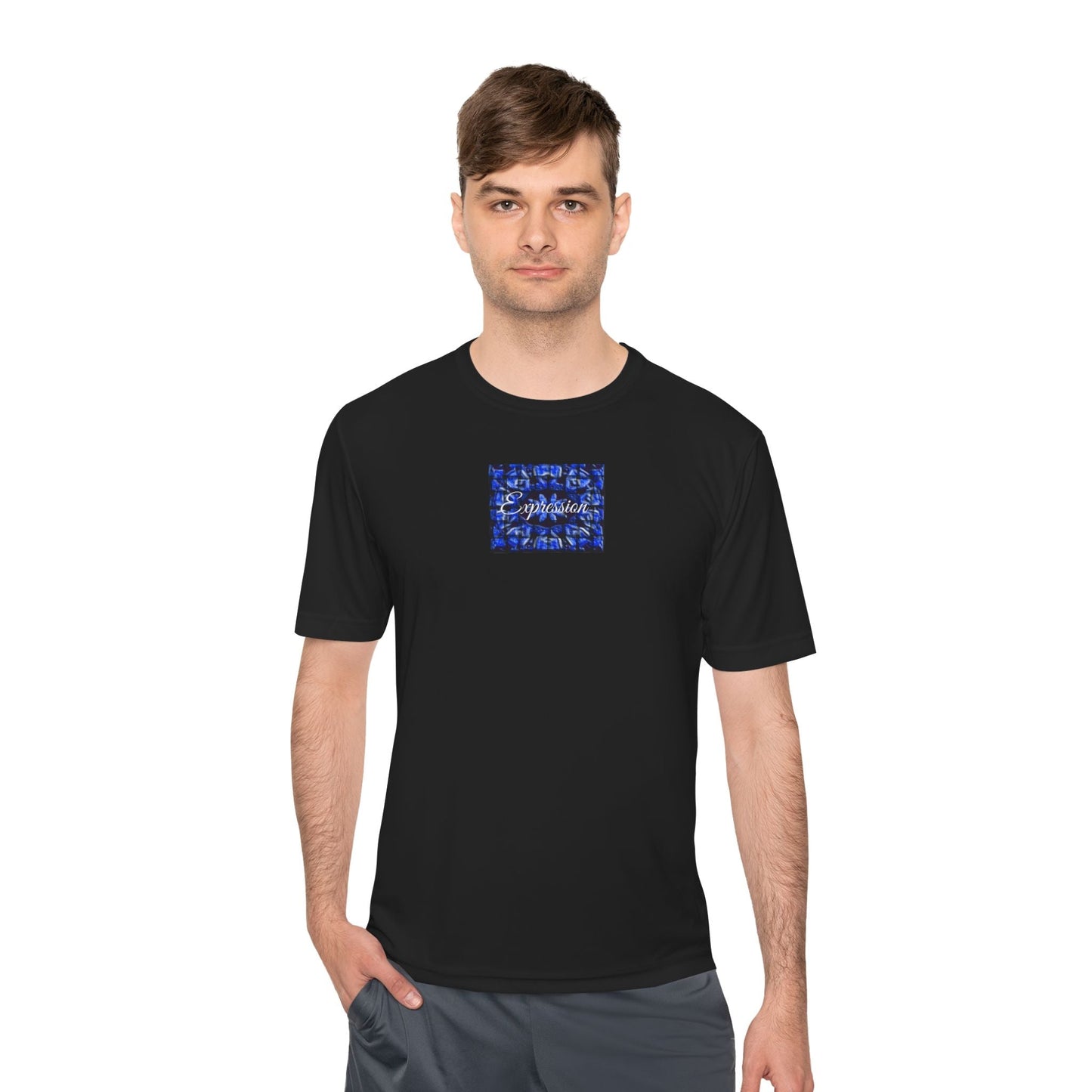 Expression blue patt Unisex Moisture Wicking Tee - Mantle x Whitecloak