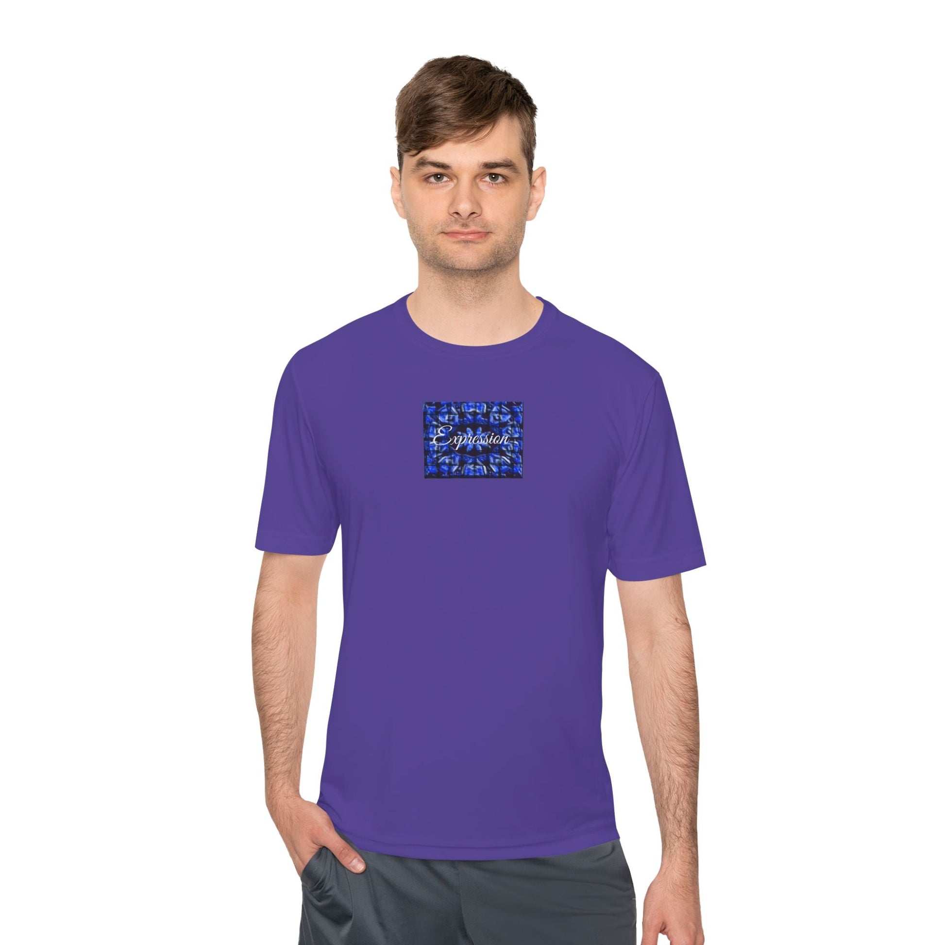 Expression blue patt Unisex Moisture Wicking Tee - Mantle x Whitecloak