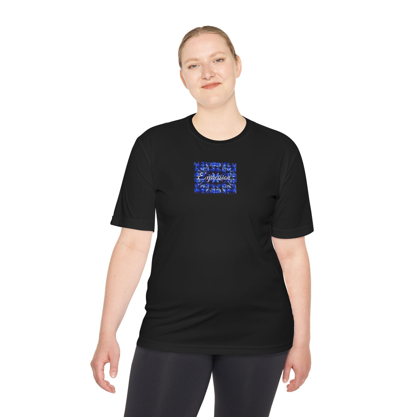 Expression blue patt Unisex Moisture Wicking Tee - Mantle x Whitecloak