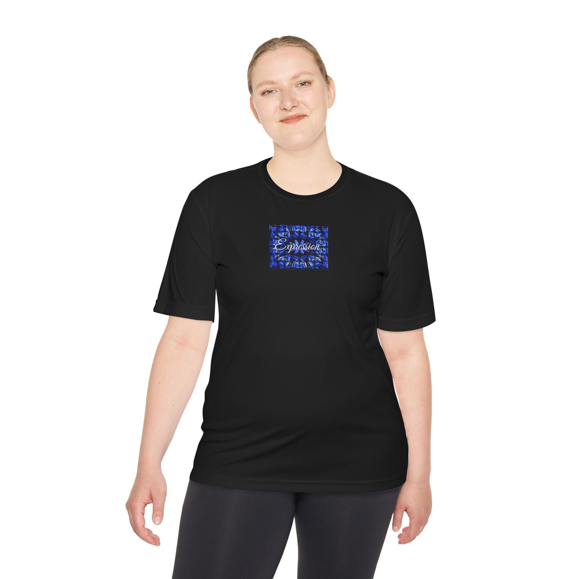 Expression blue patt Unisex Moisture Wicking Tee - Mantle x Whitecloak