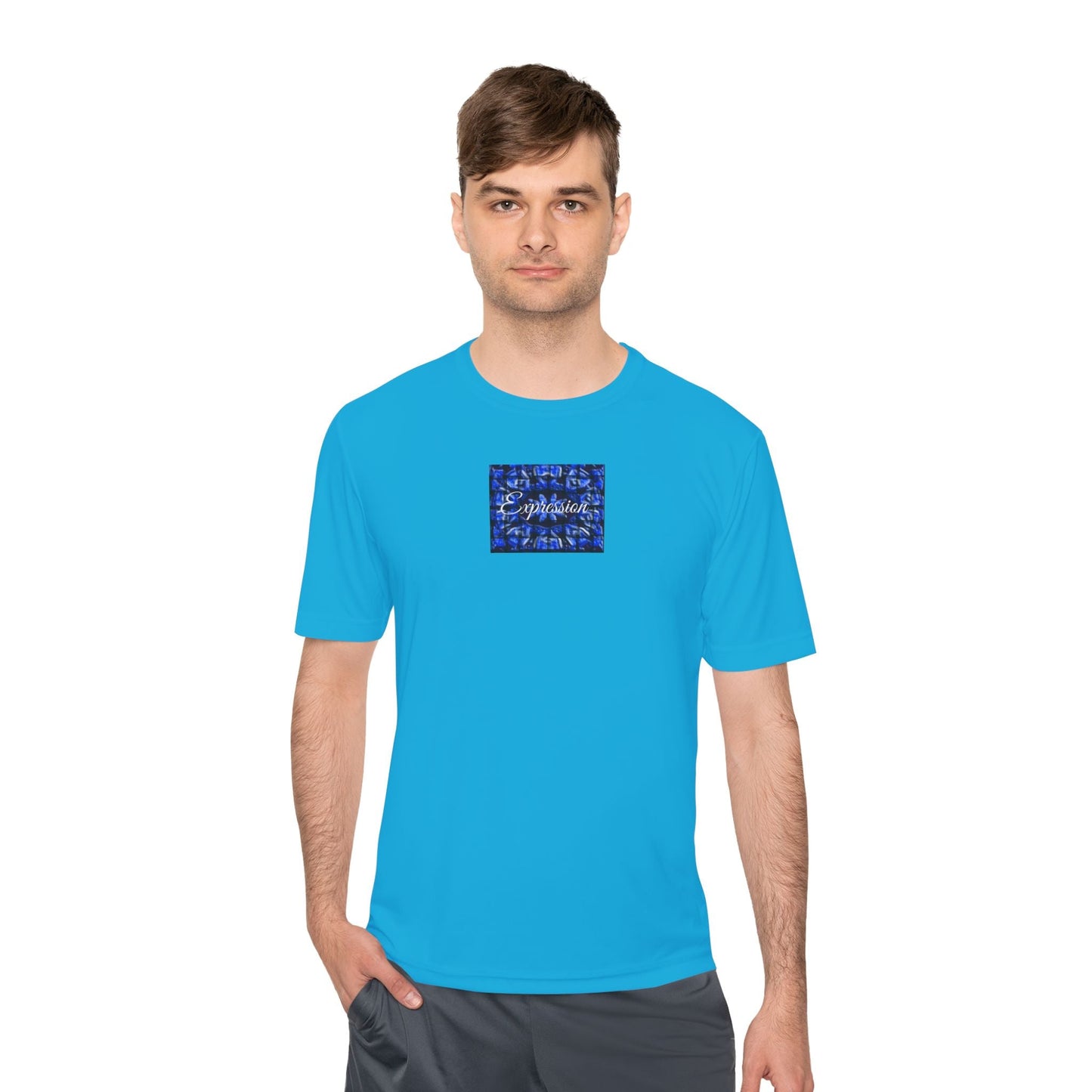 Expression blue patt Unisex Moisture Wicking Tee - Mantle x Whitecloak
