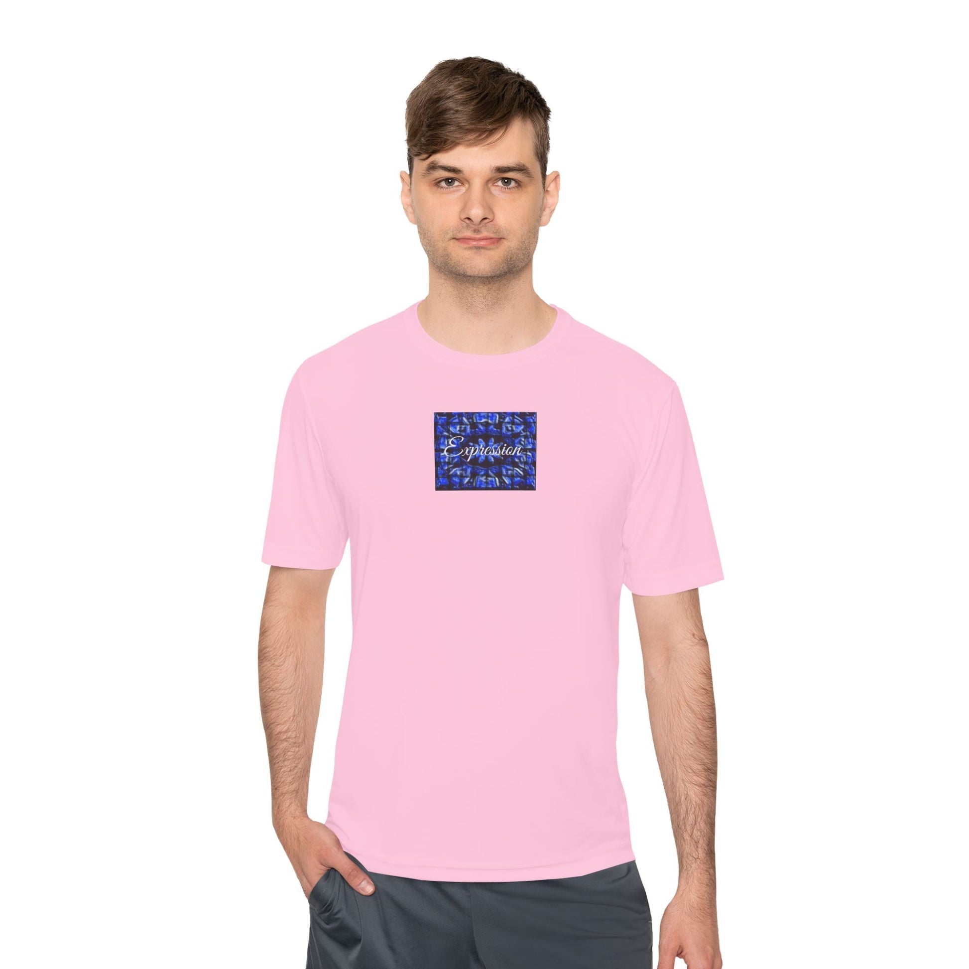 Expression blue patt Unisex Moisture Wicking Tee - Mantle x Whitecloak