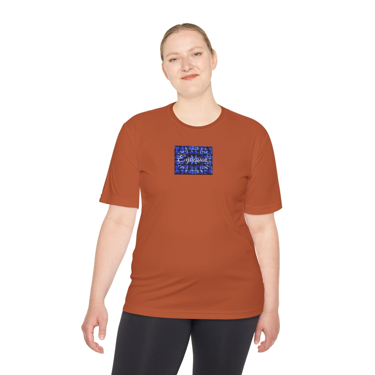 Expression blue patt Unisex Moisture Wicking Tee - Mantle x Whitecloak