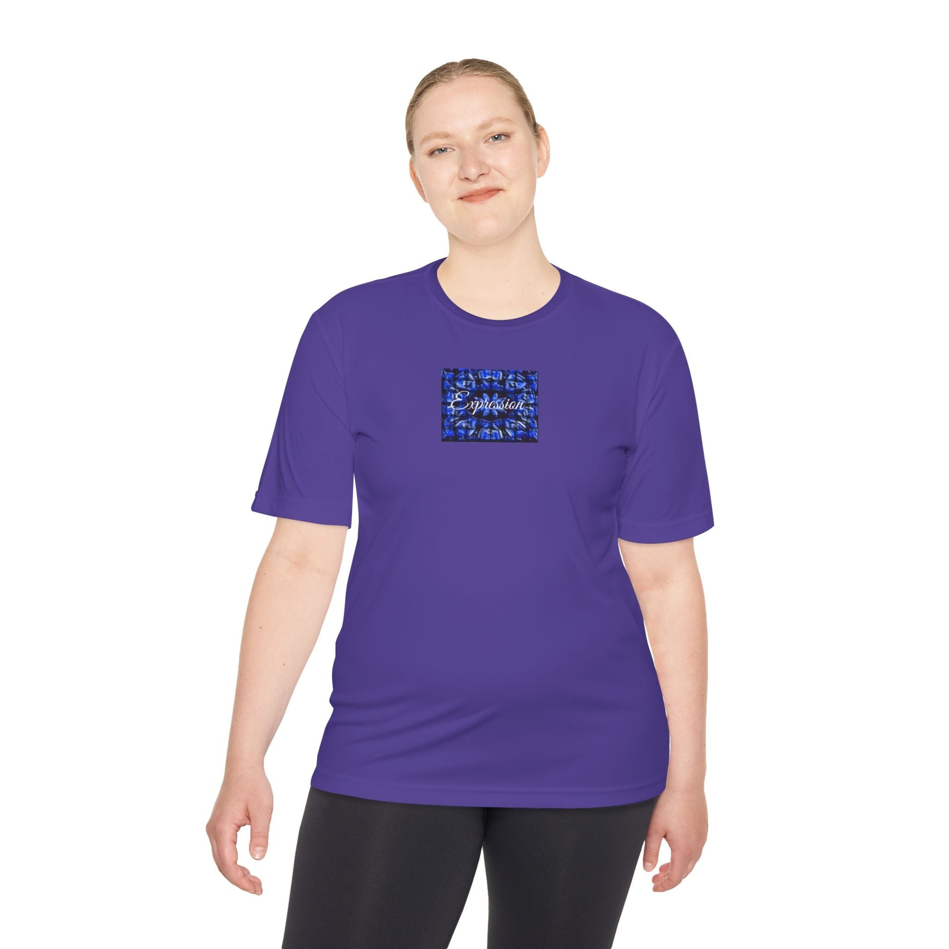 Expression blue patt Unisex Moisture Wicking Tee - Mantle x Whitecloak
