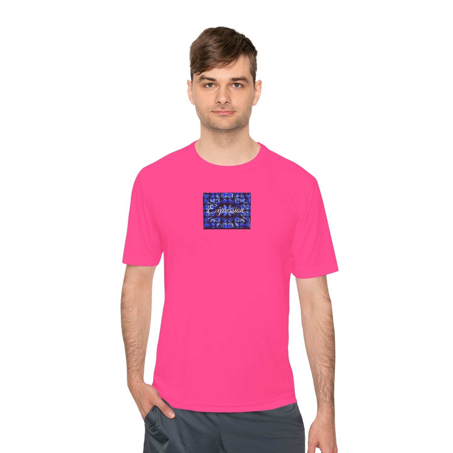 Expression blue patt Unisex Moisture Wicking Tee - Mantle x Whitecloak