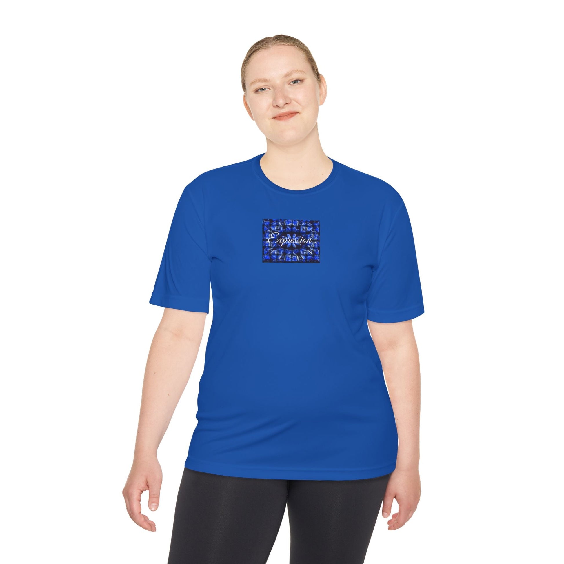 Expression blue patt Unisex Moisture Wicking Tee - Mantle x Whitecloak