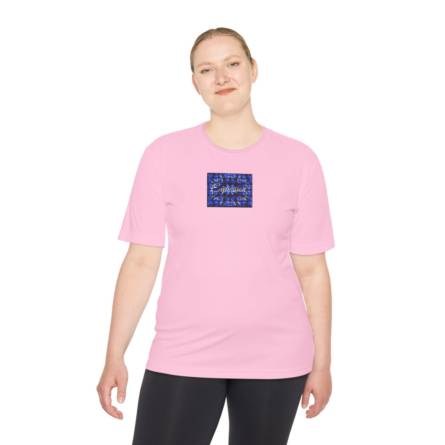 Expression blue patt Unisex Moisture Wicking Tee - Mantle x Whitecloak