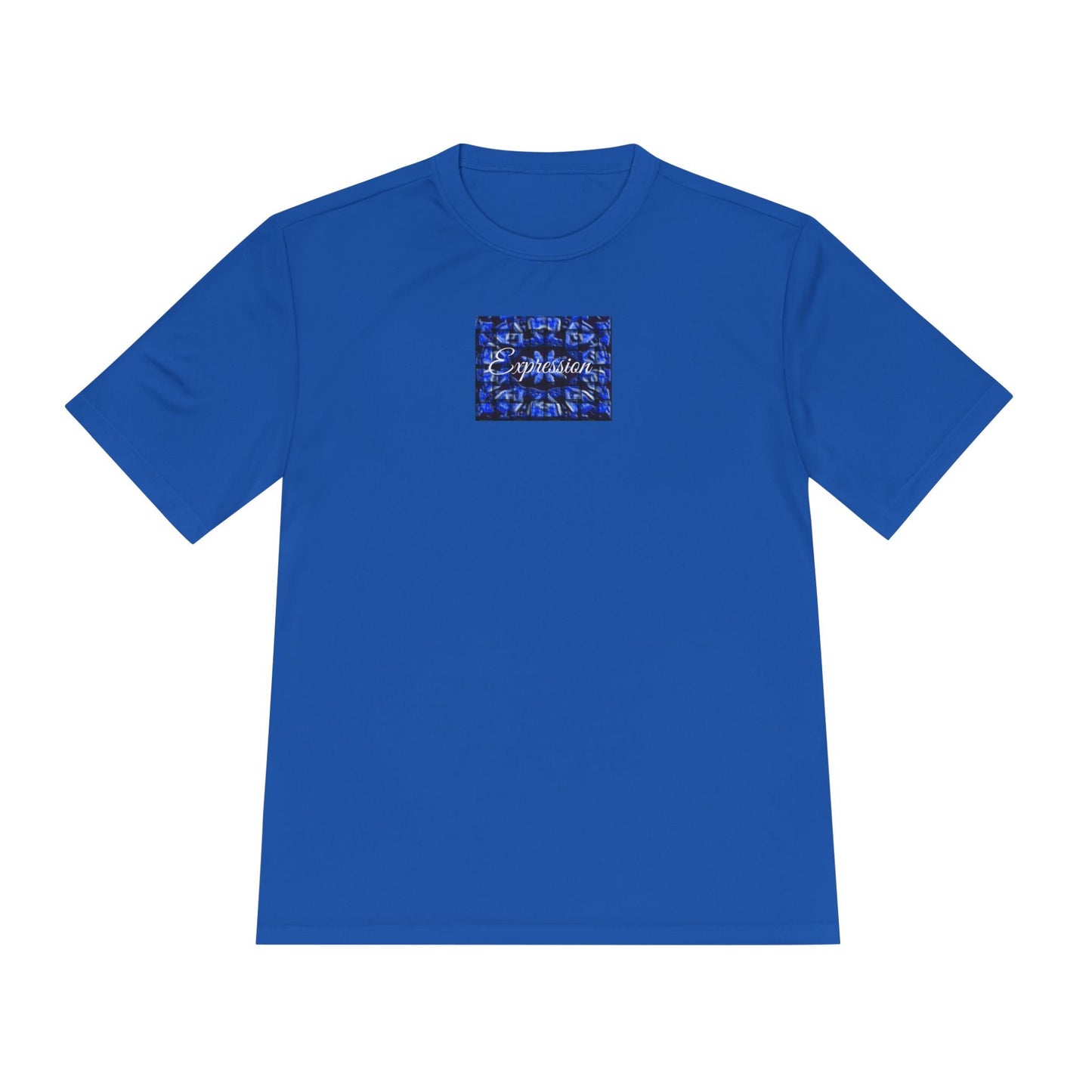 Expression blue patt Unisex Moisture Wicking Tee - Mantle x Whitecloak