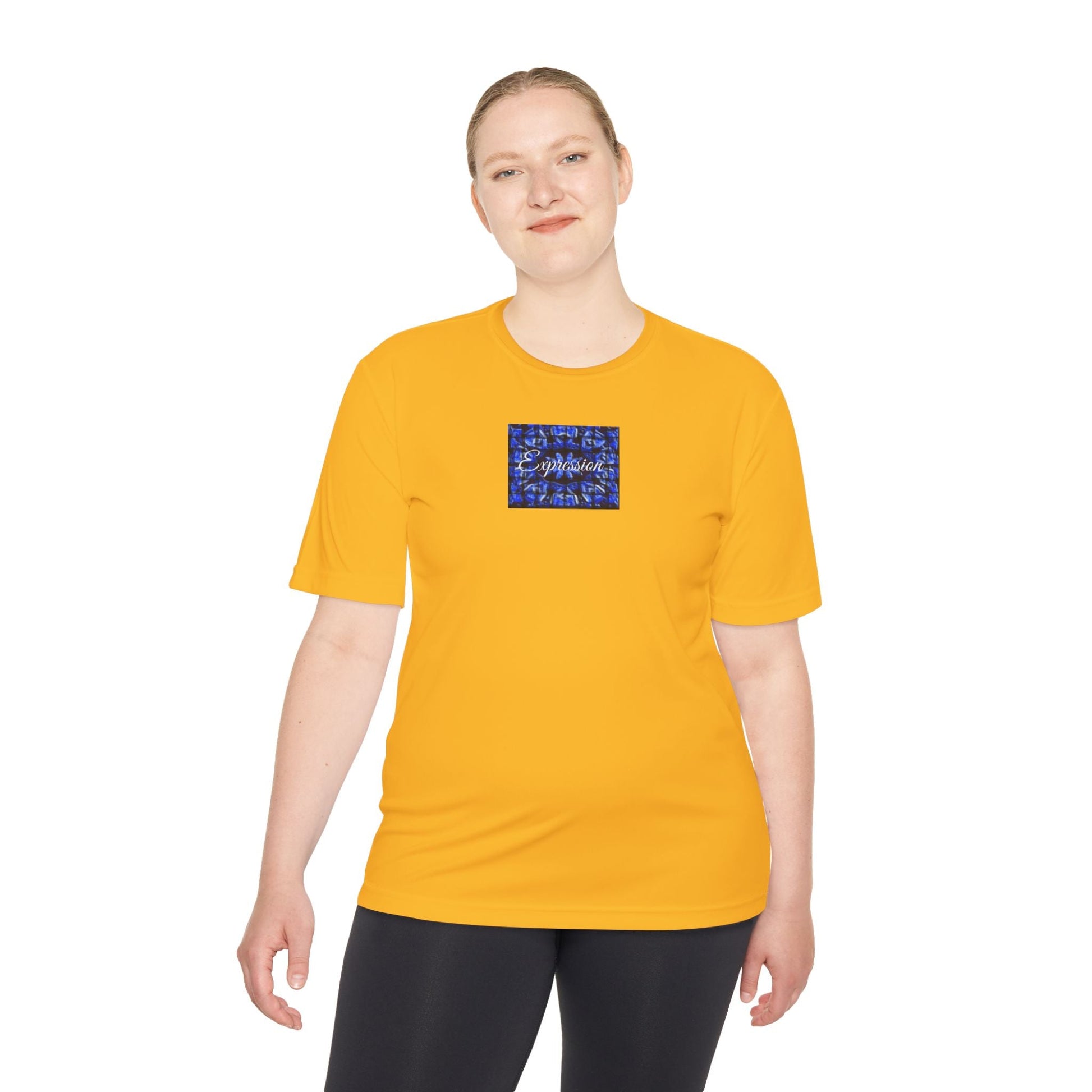 Expression blue patt Unisex Moisture Wicking Tee - Mantle x Whitecloak