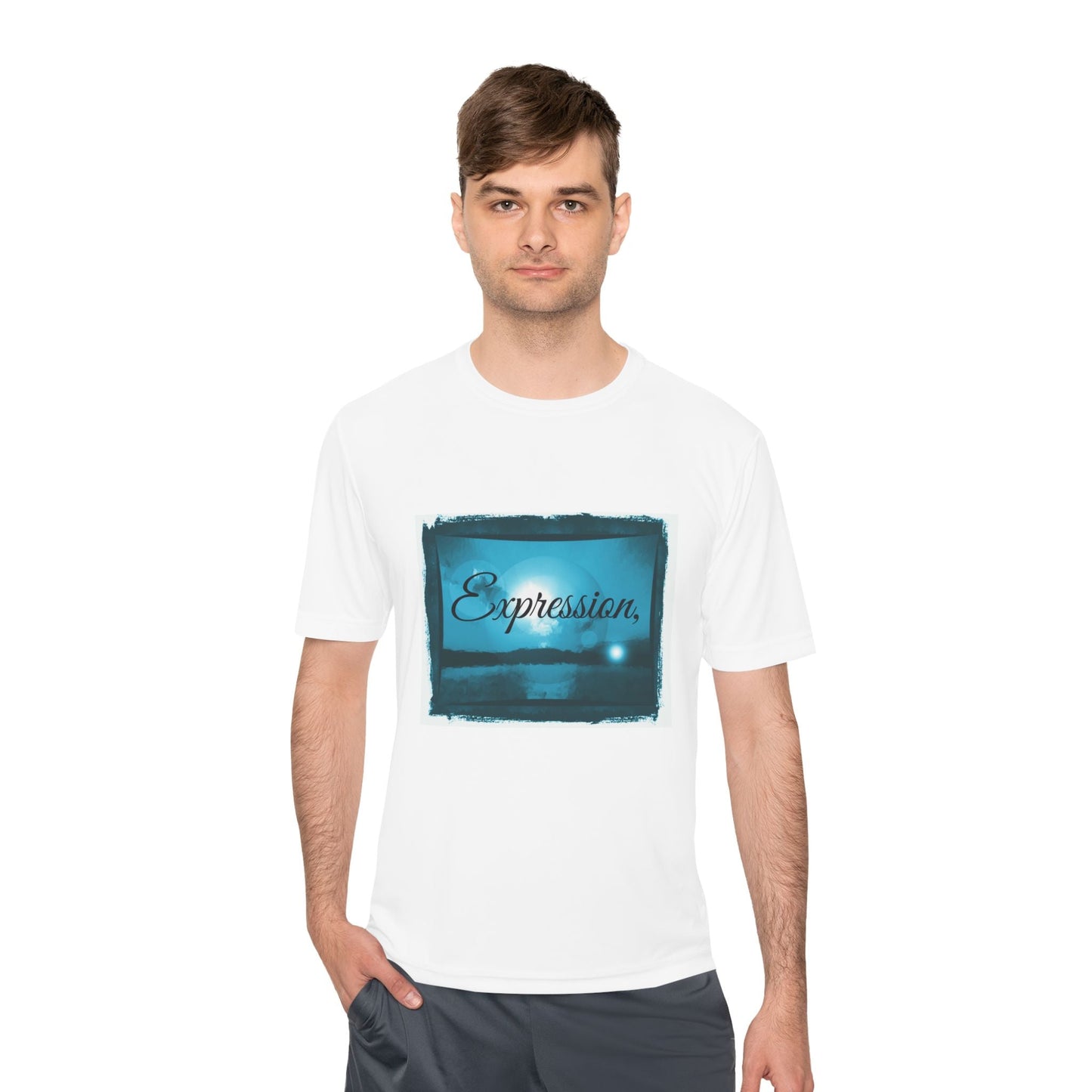 Expression blue turq Unisex Moisture Wicking Tee - Mantleshop