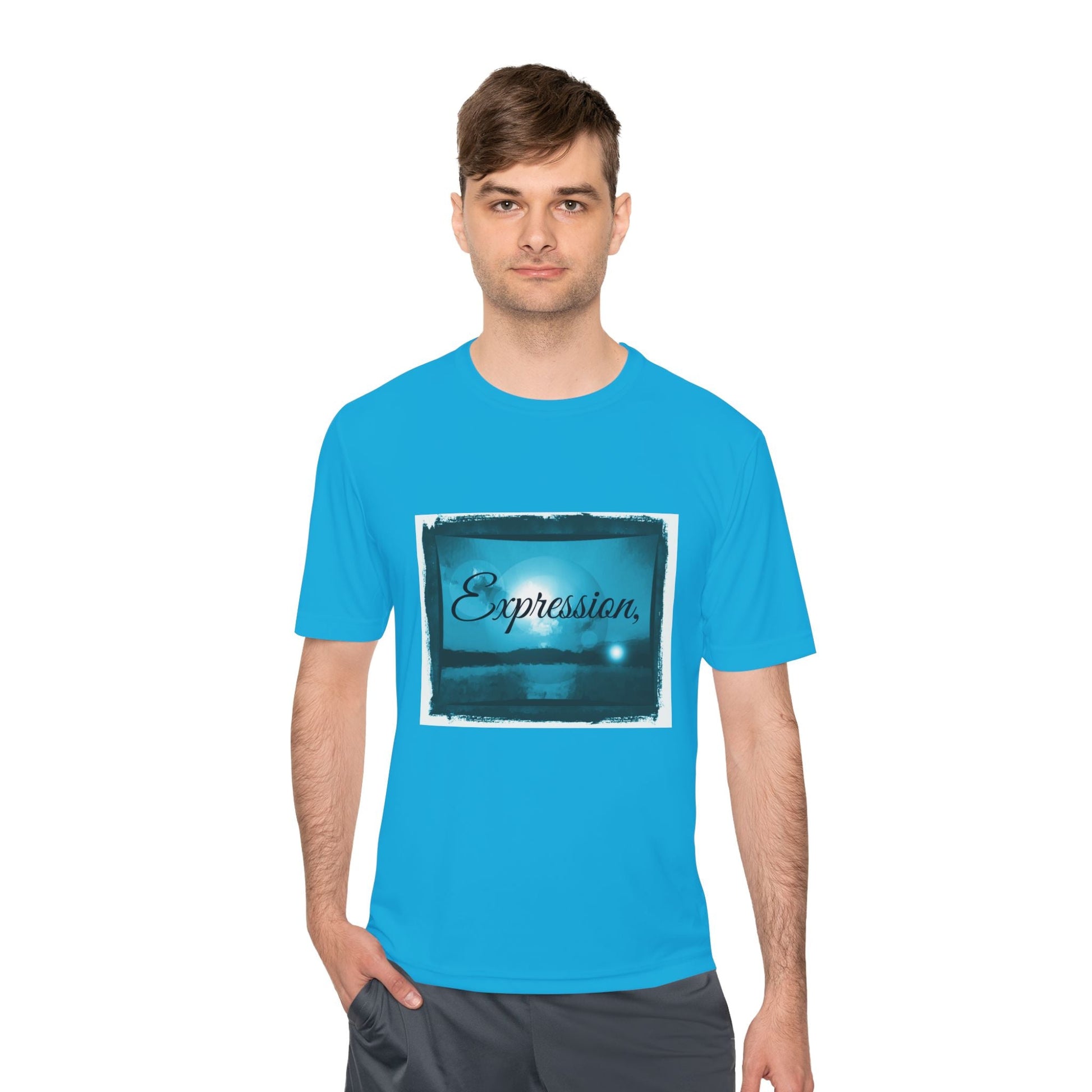 Expression blue turq Unisex Moisture Wicking Tee - Mantleshop