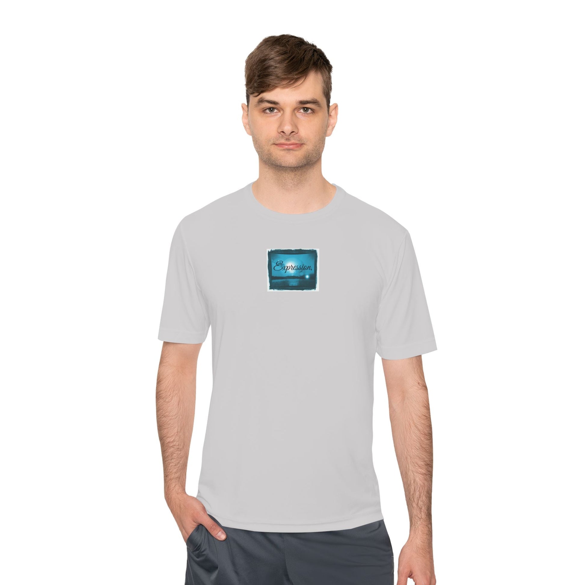 Expression blue turq Unisex Moisture Wicking Tee - Mantle x Whitecloak