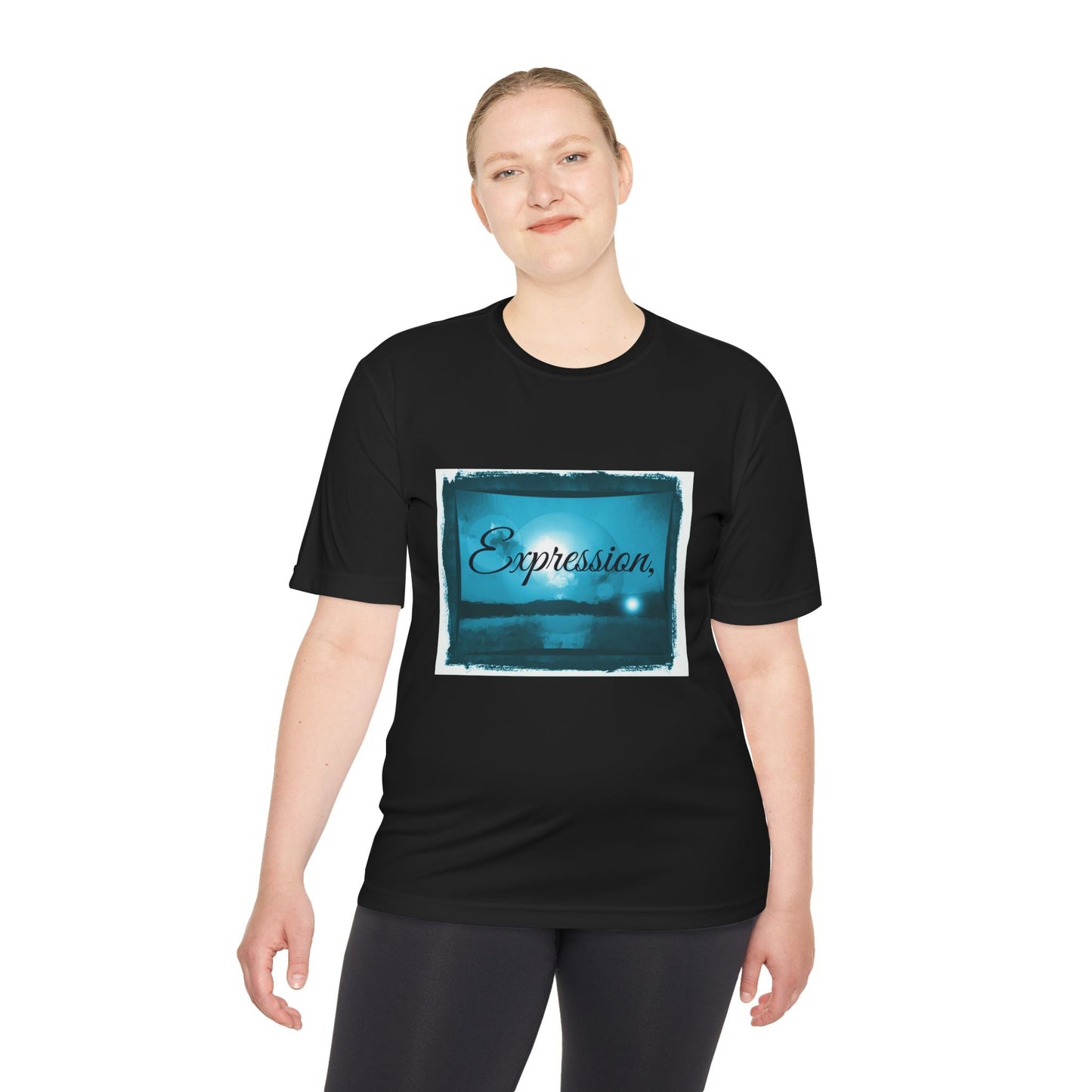 Expression blue turq Unisex Moisture Wicking Tee - Mantleshop