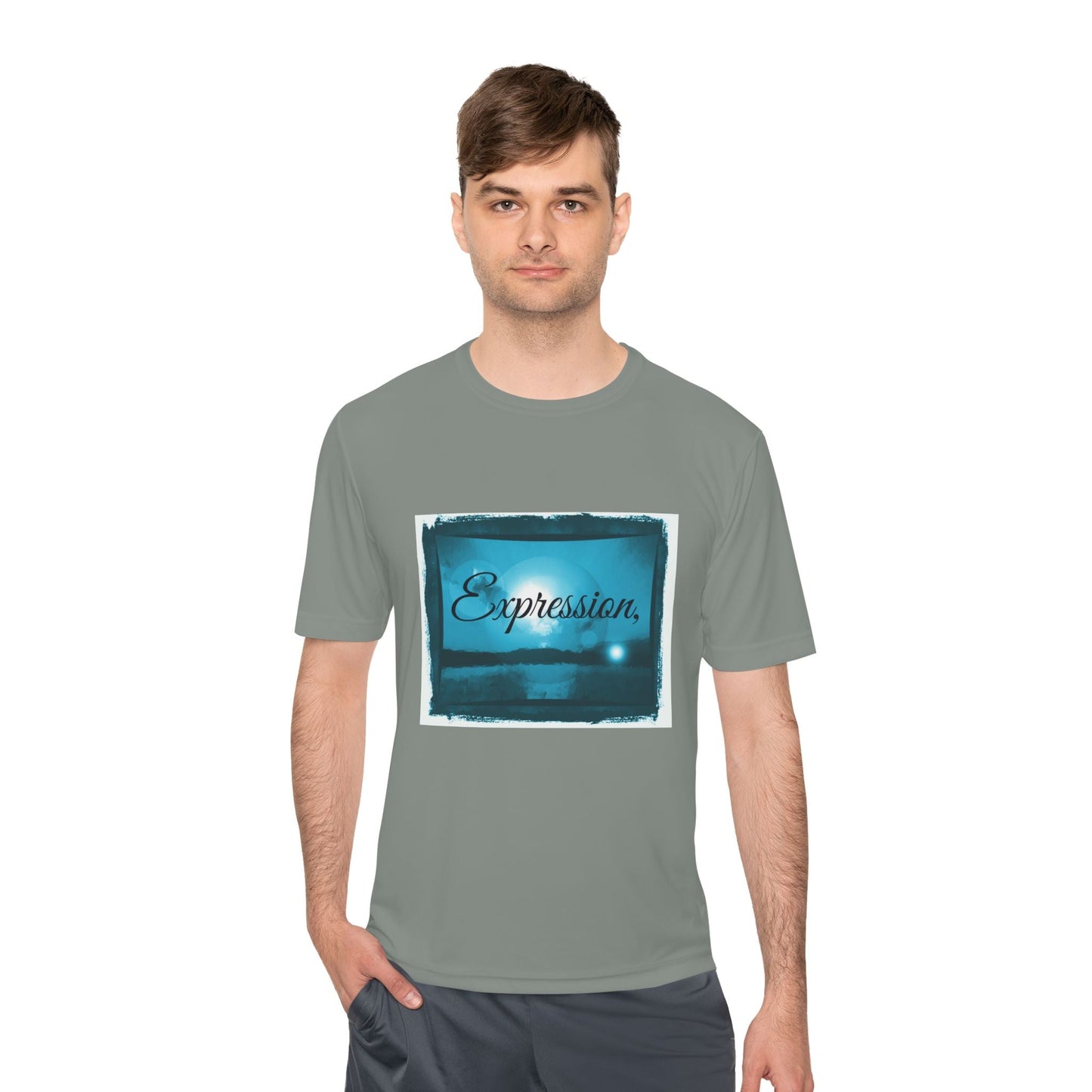 Expression blue turq Unisex Moisture Wicking Tee - Mantleshop