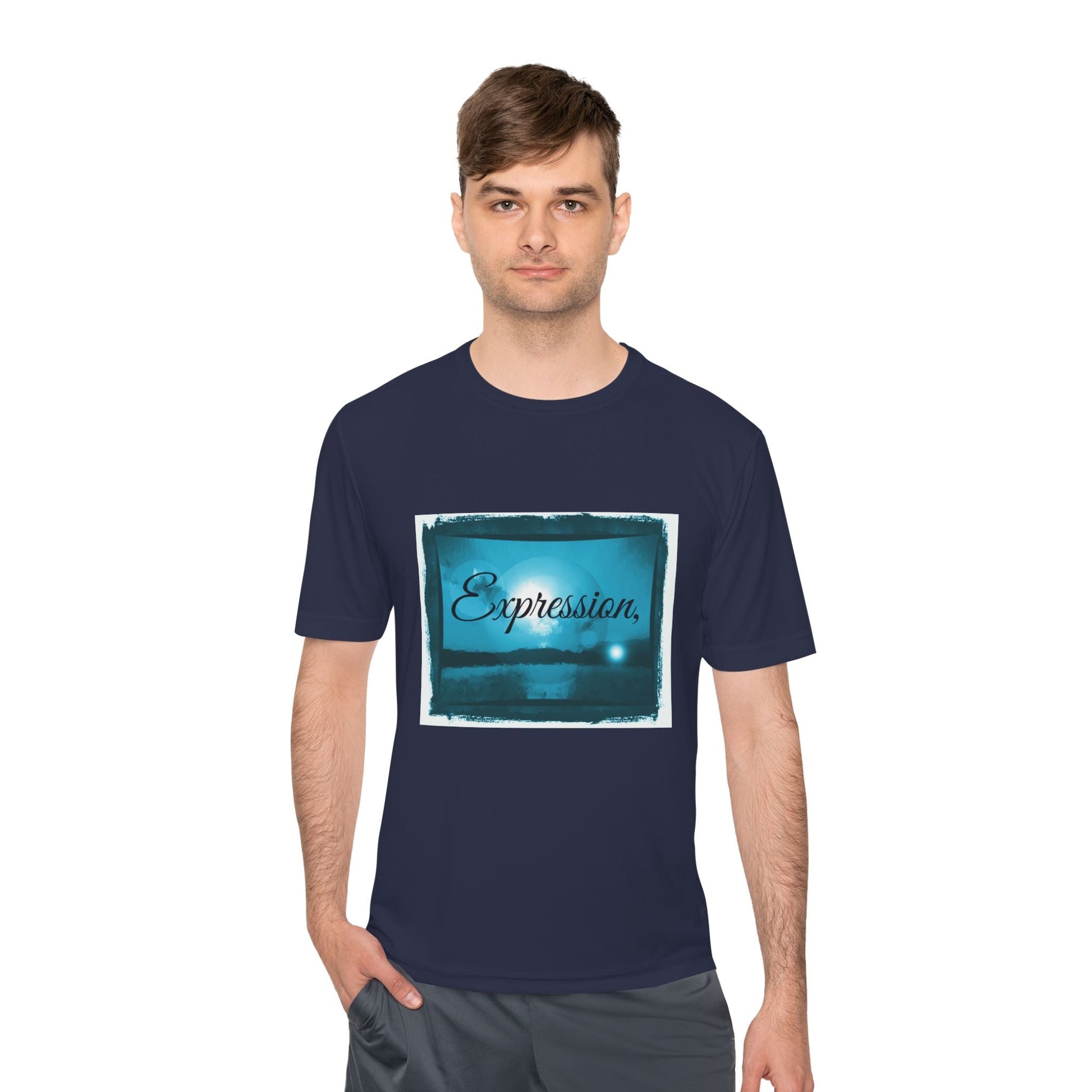 Expression blue turq Unisex Moisture Wicking Tee - Mantleshop