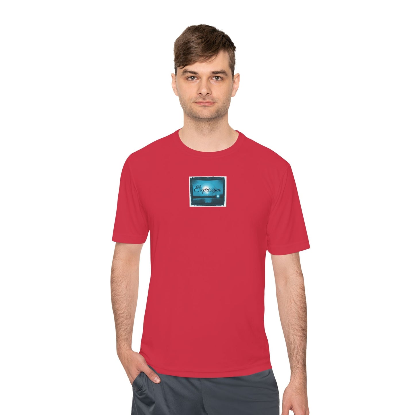 Expression blue turq Unisex Moisture Wicking Tee - Mantle x Whitecloak