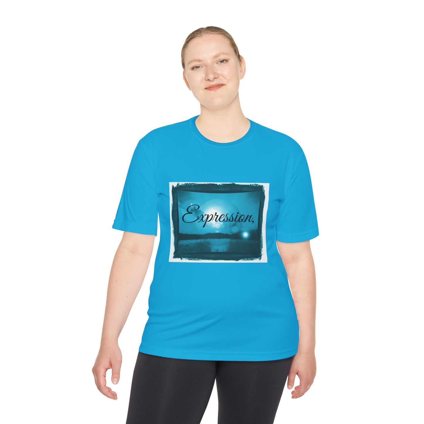 Expression blue turq Unisex Moisture Wicking Tee - Mantleshop
