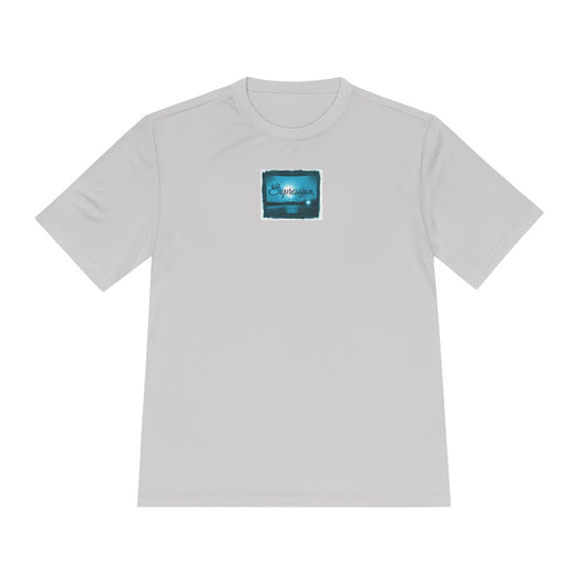 Expression blue turq Unisex Moisture Wicking Tee - Mantle x Whitecloak