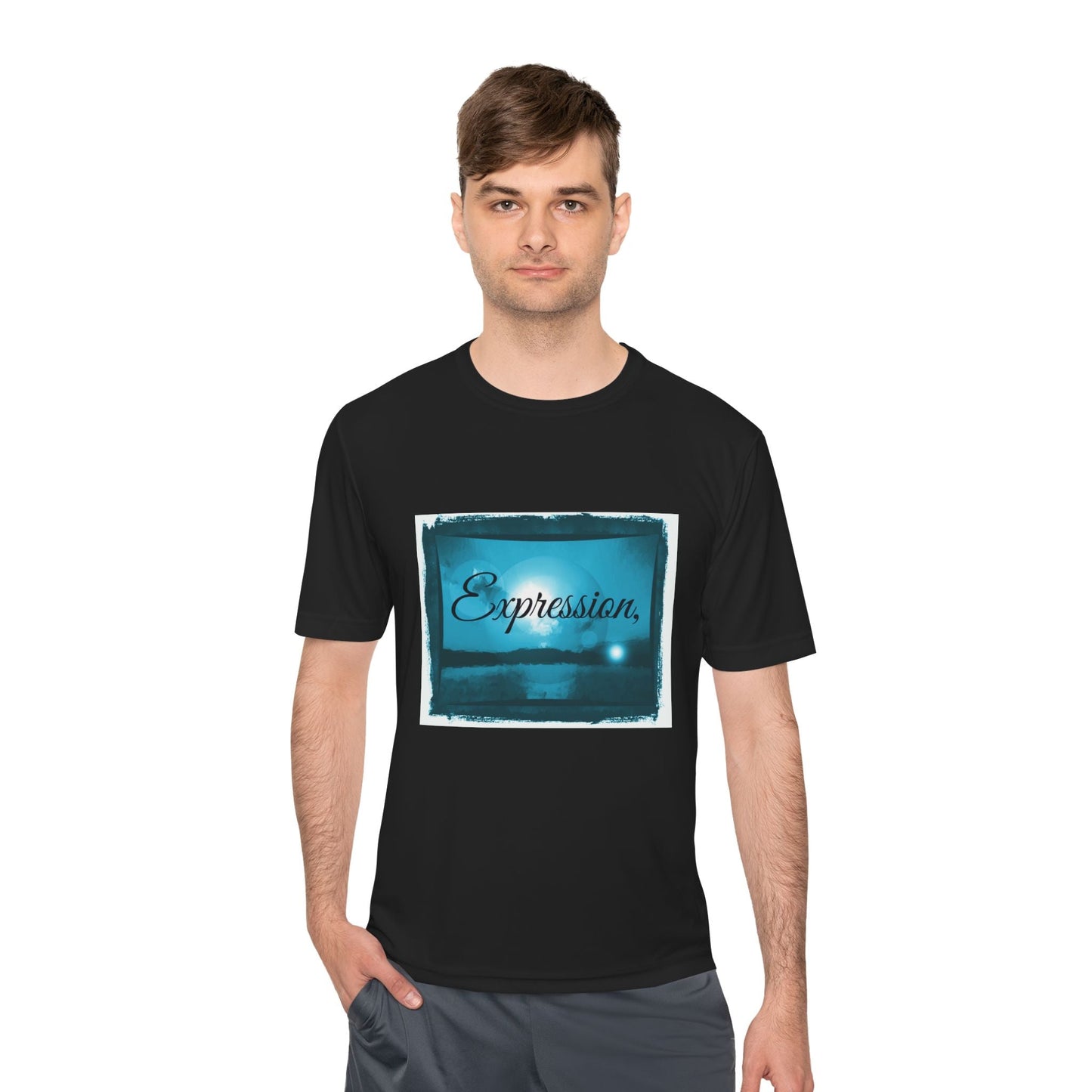 Expression blue turq Unisex Moisture Wicking Tee - Mantleshop