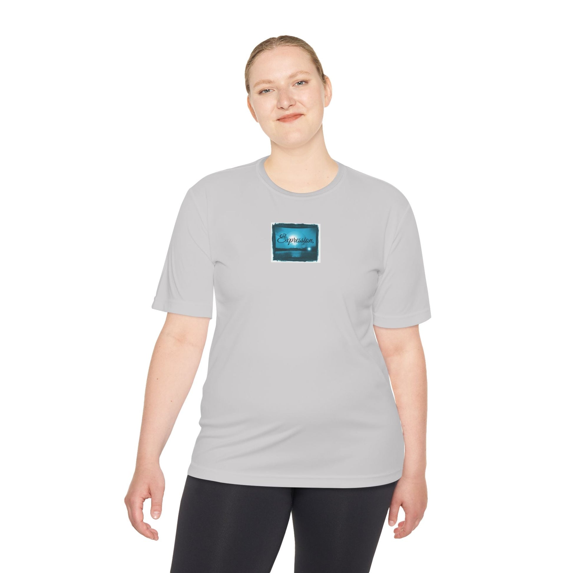 Expression blue turq Unisex Moisture Wicking Tee - Mantle x Whitecloak