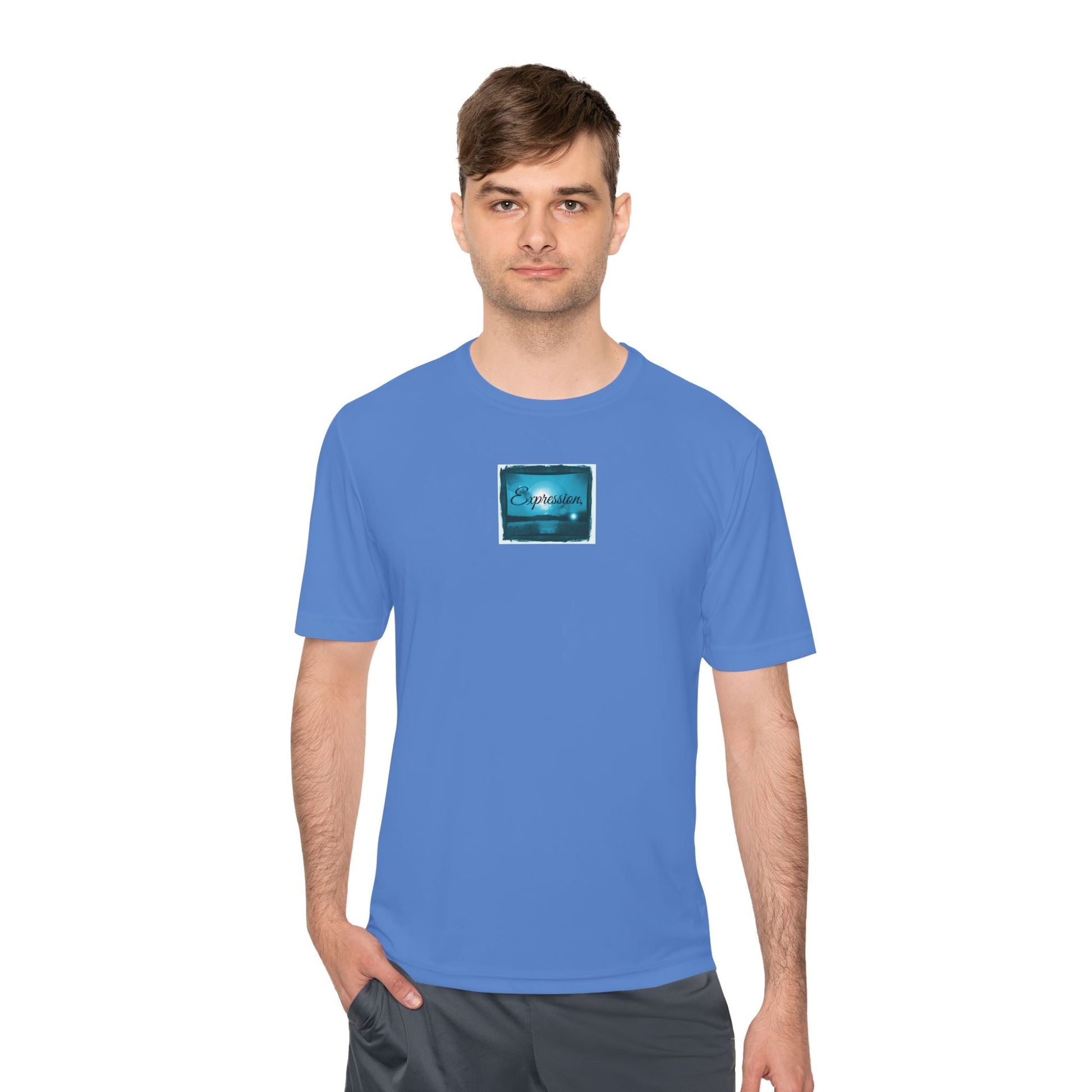Expression blue turq Unisex Moisture Wicking Tee - Mantle x Whitecloak