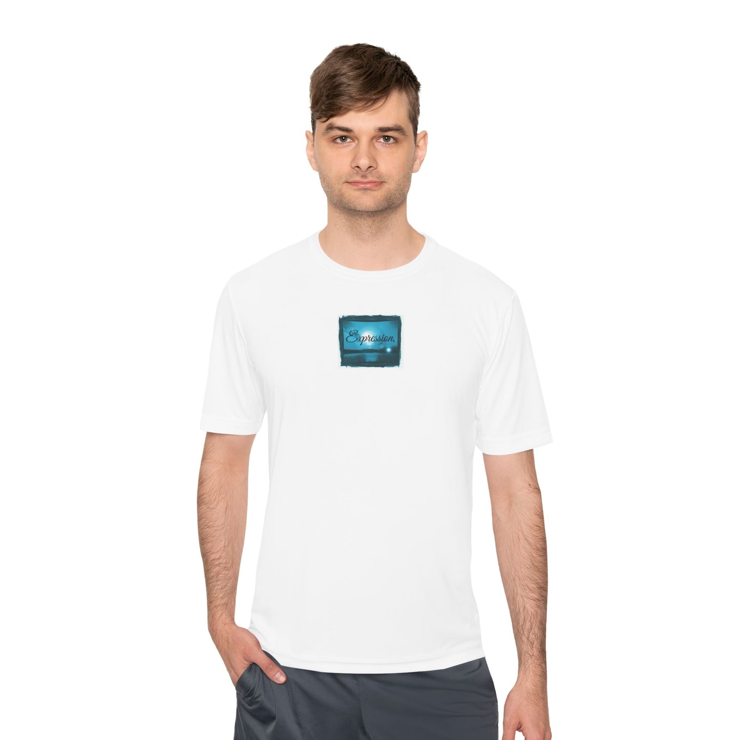 Expression blue turq Unisex Moisture Wicking Tee - Mantle x Whitecloak