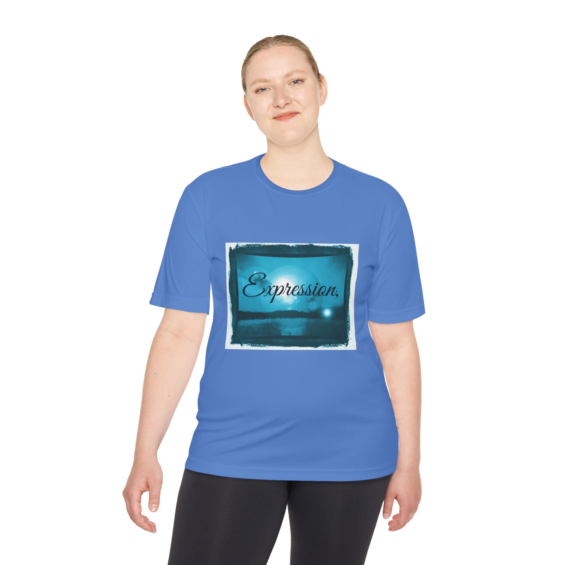 Expression blue turq Unisex Moisture Wicking Tee - Mantleshop