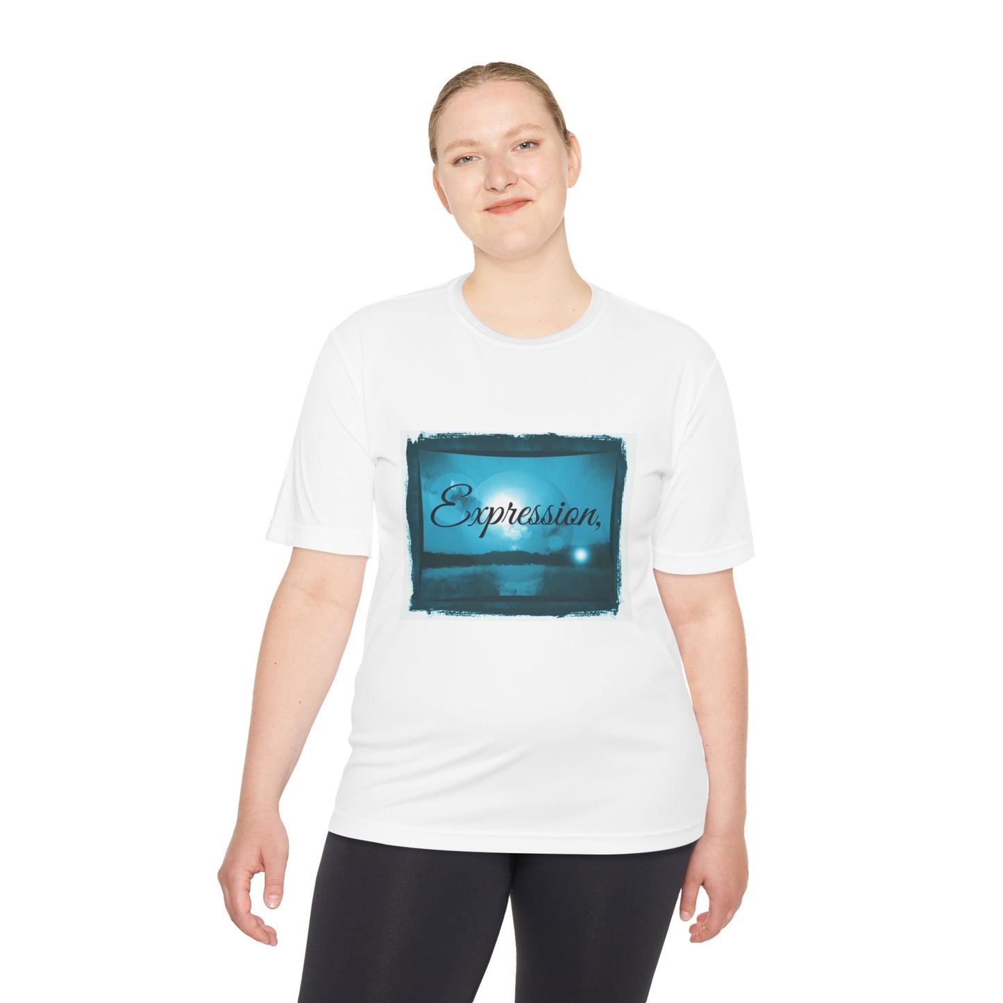 Expression blue turq Unisex Moisture Wicking Tee - Mantleshop