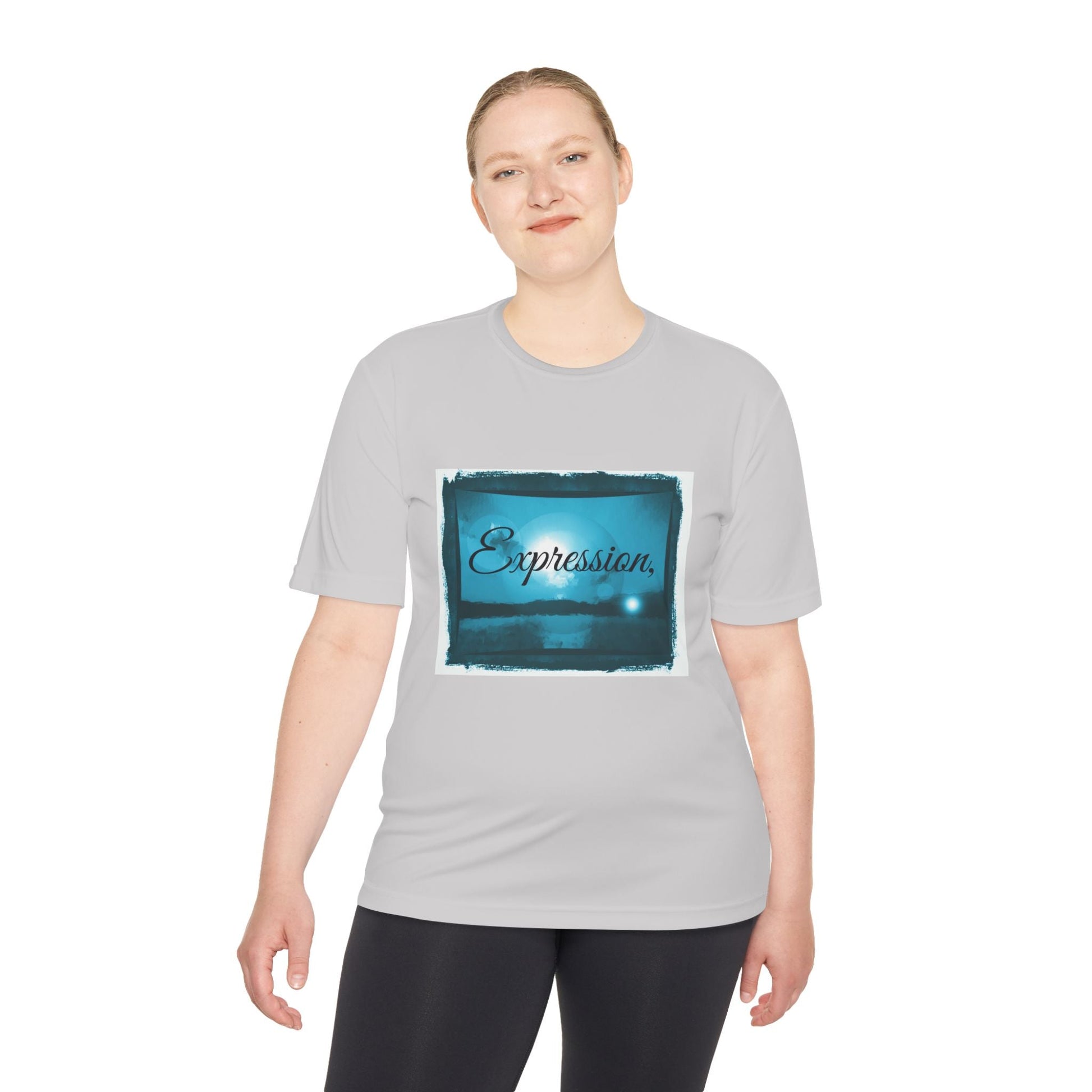 Expression blue turq Unisex Moisture Wicking Tee - Mantleshop