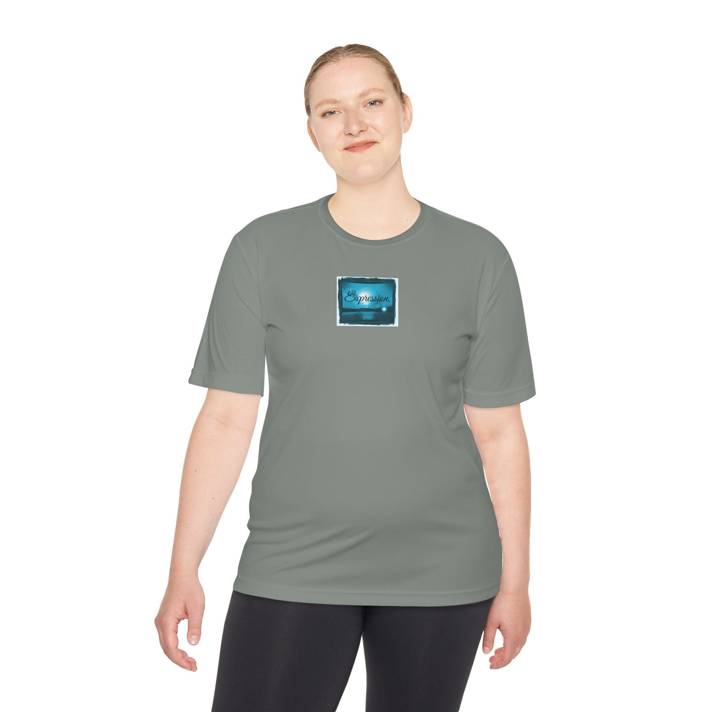 Expression blue turq Unisex Moisture Wicking Tee - Mantle x Whitecloak